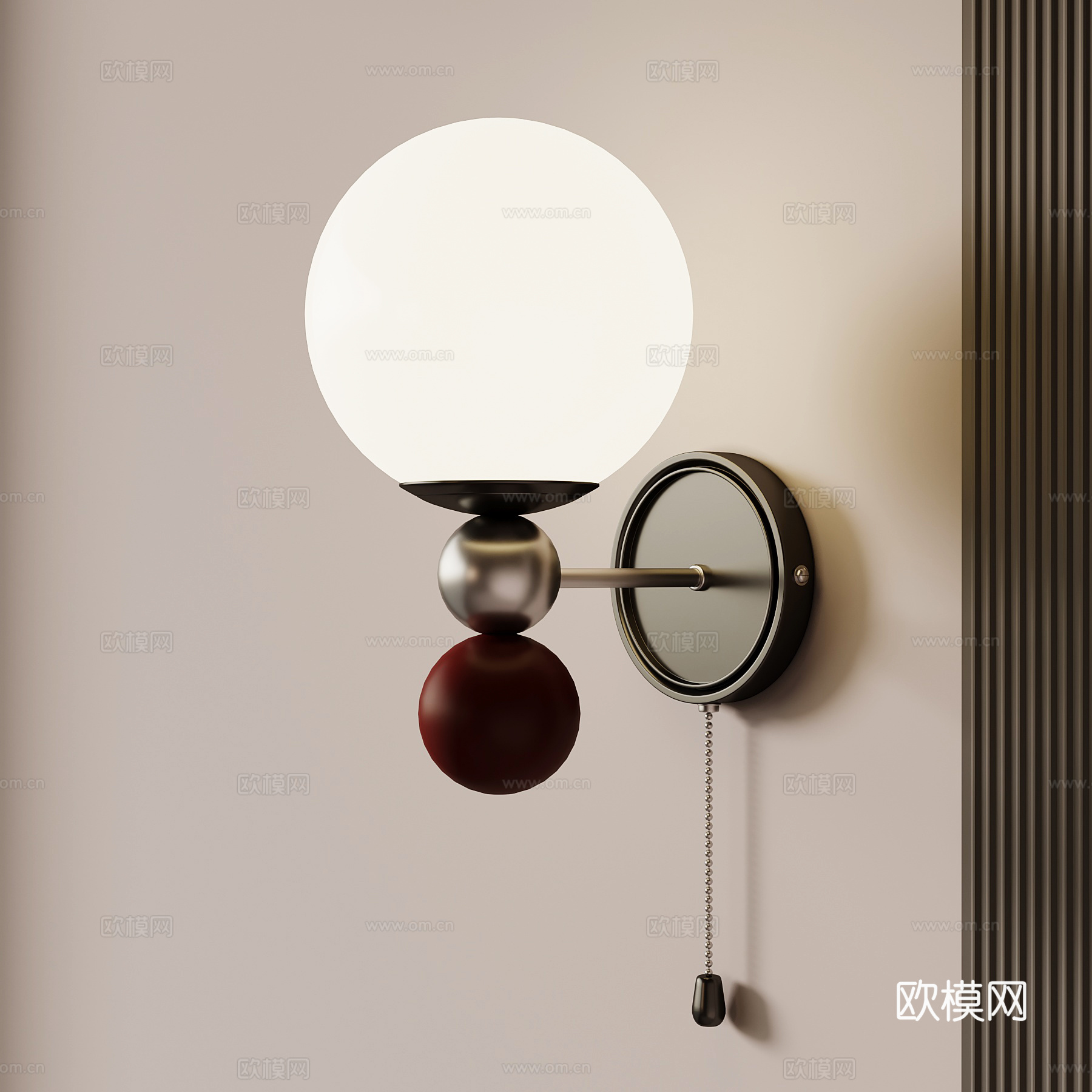 现代意式壁灯 球形壁灯su模型