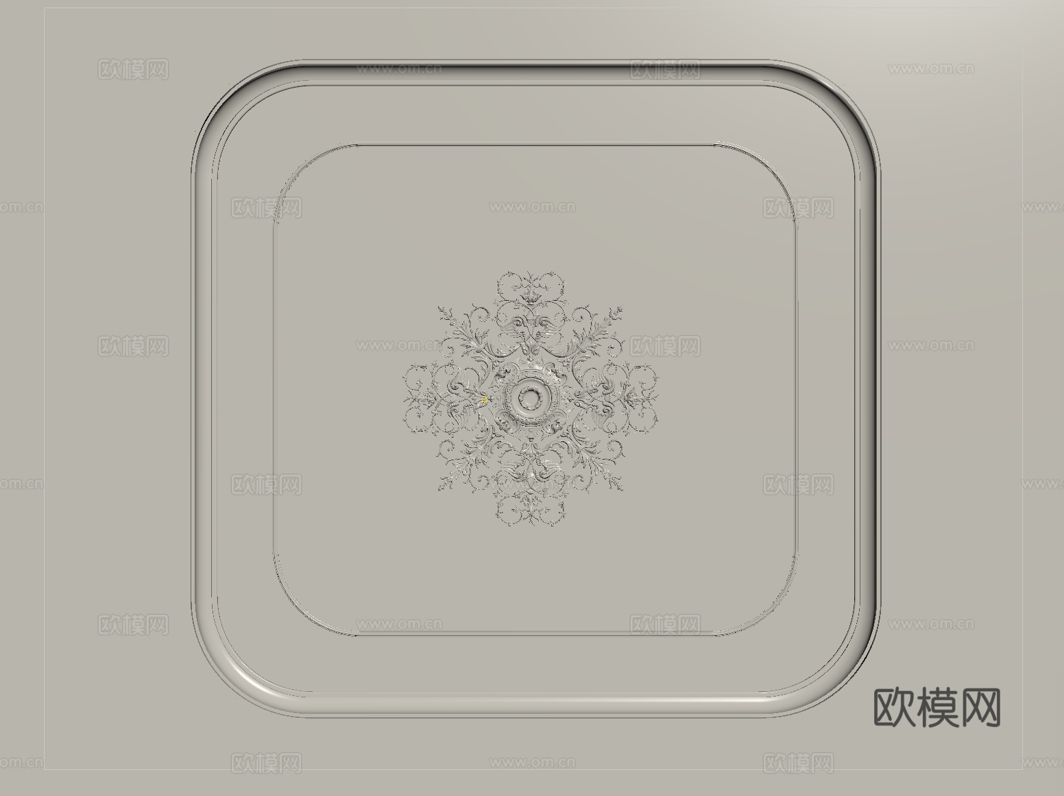 法式天花吊顶 石膏灯盘su模型