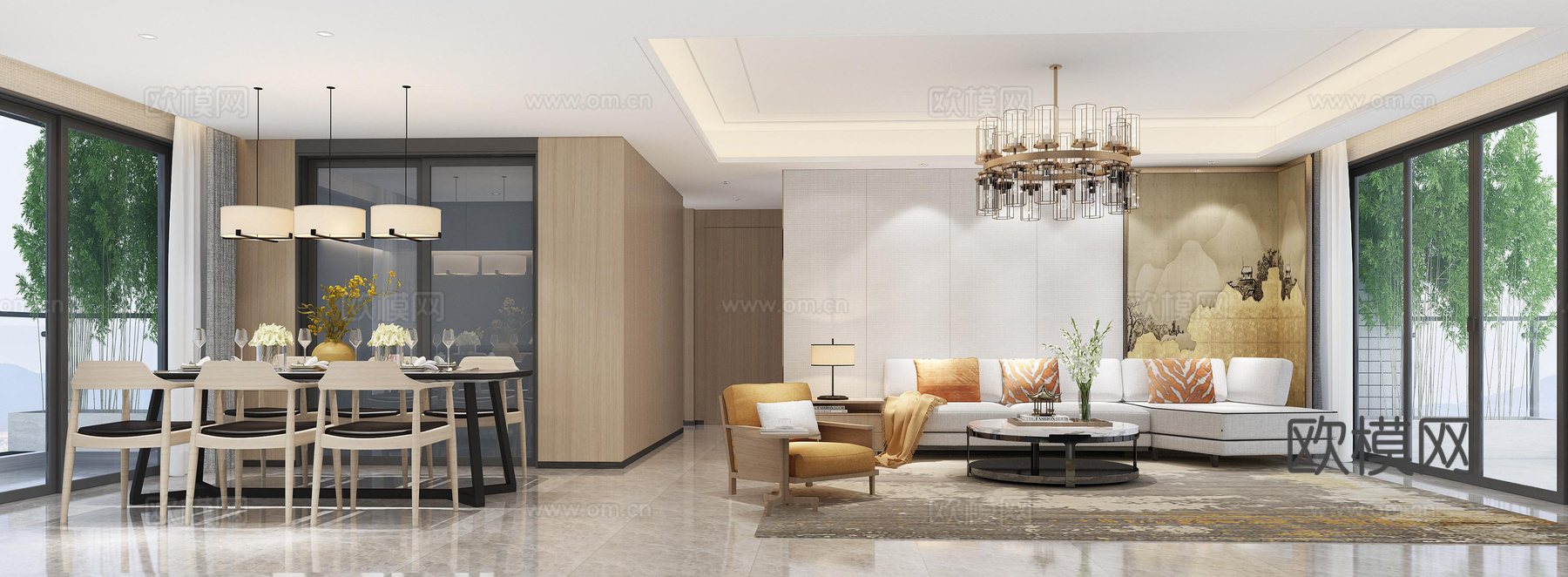 轻奢别墅 样板间 最新全套施工图 效果图合集cad施工图