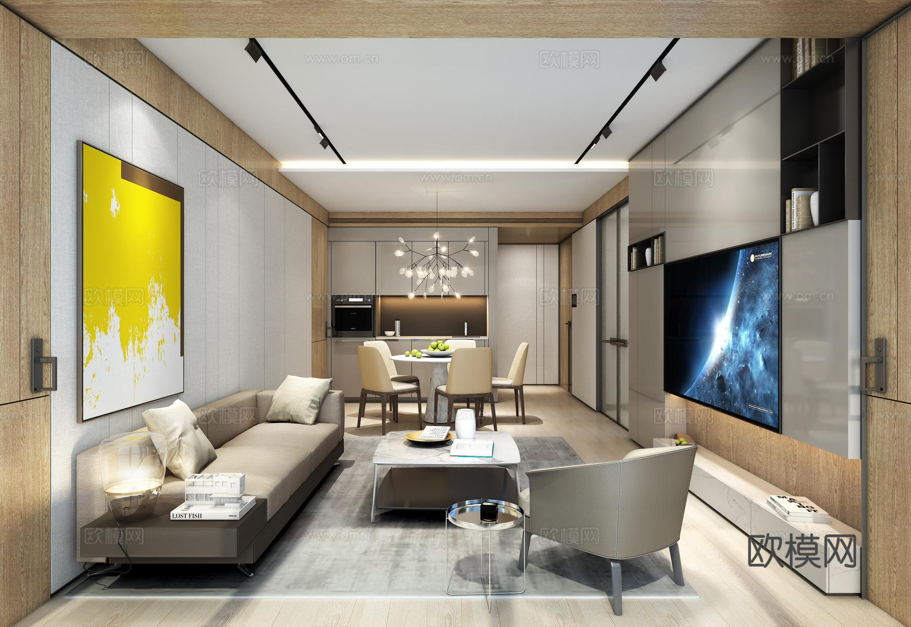 轻奢别墅 样板间 最新全套施工图 效果图合集cad施工图