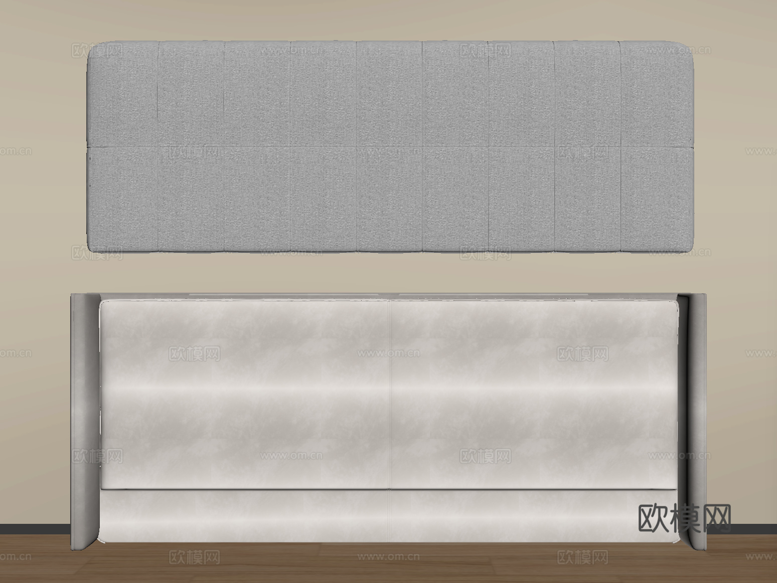 现代床靠背 床品 床头su模型