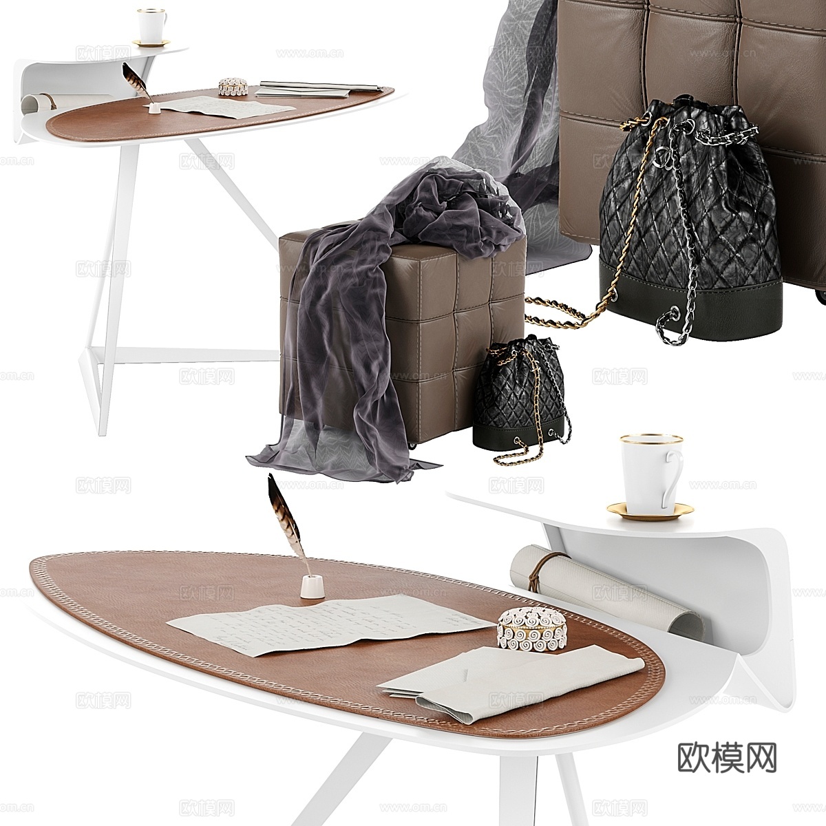 卡特兰意大利Storm书桌套装023d模型下载