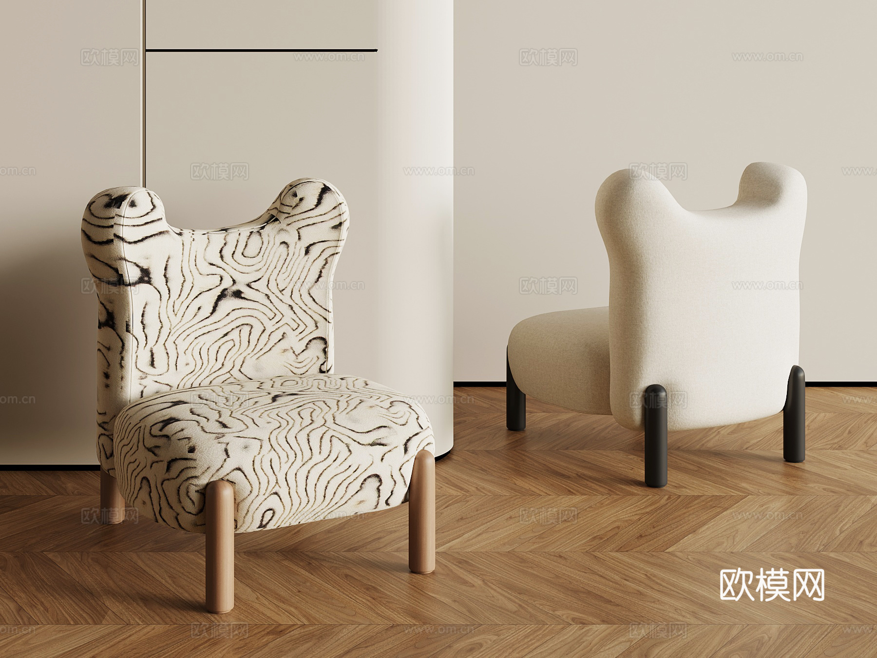 现代儿童椅 小椅子su模型