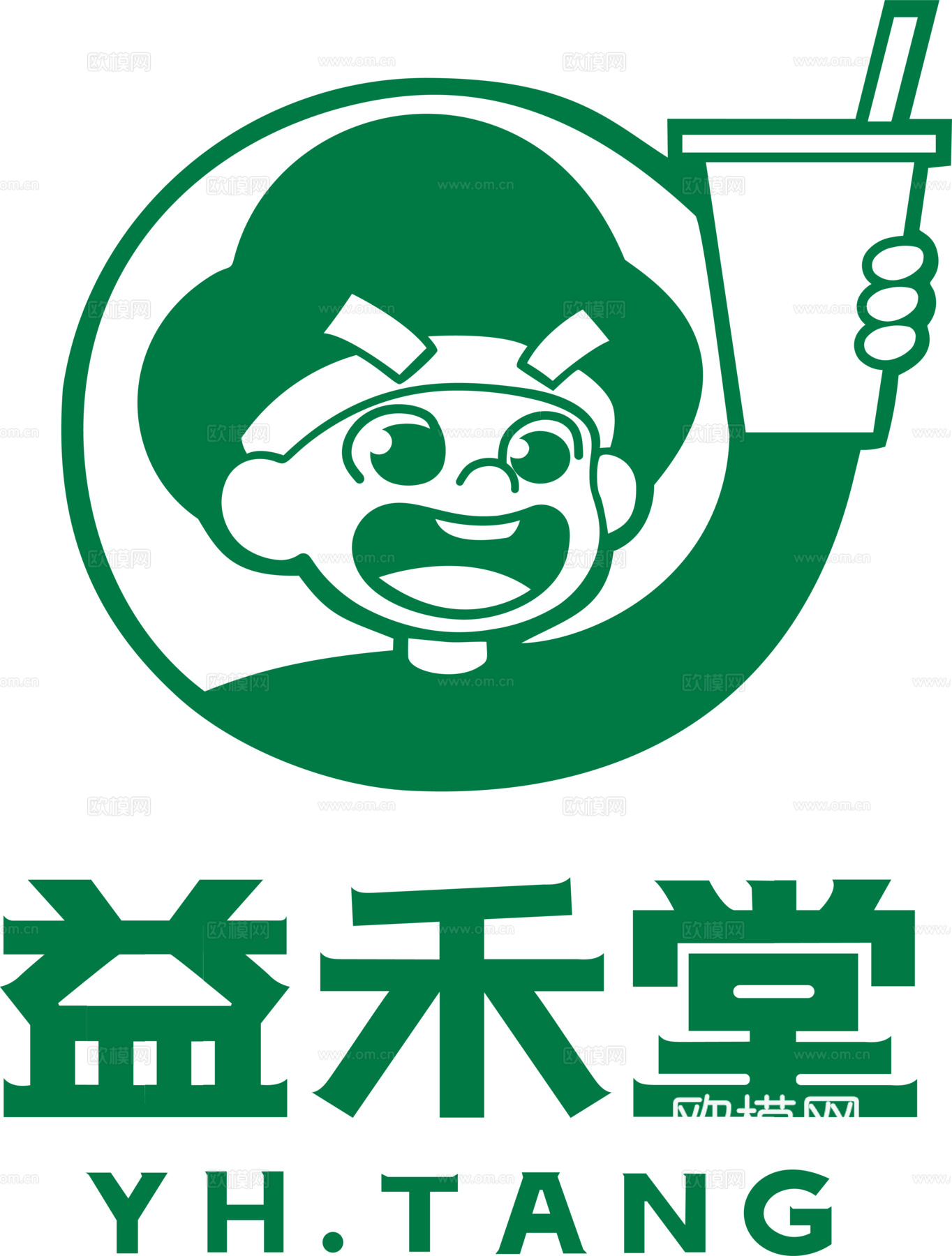 益禾堂，奶茶店logo