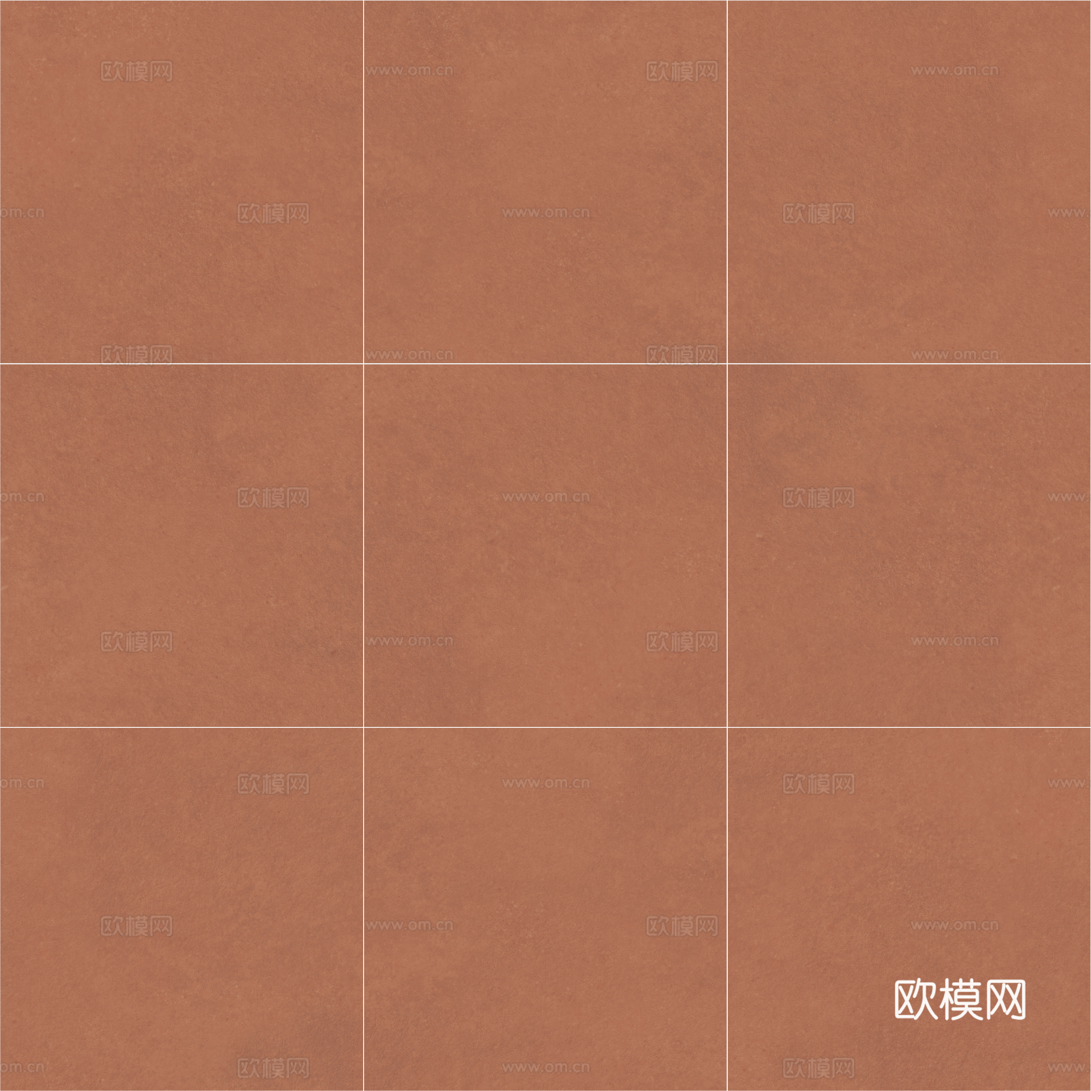 侘寂橘红哑光纯色格子砖