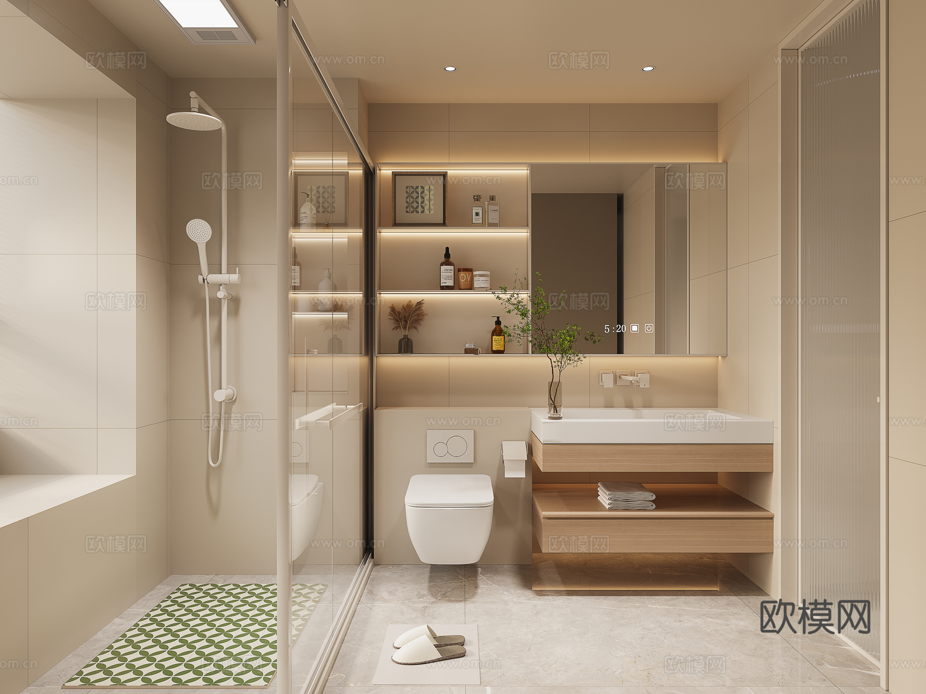 轻奢奶油风大平层 样板间 最新全套施工图 效果图合集cad施工图