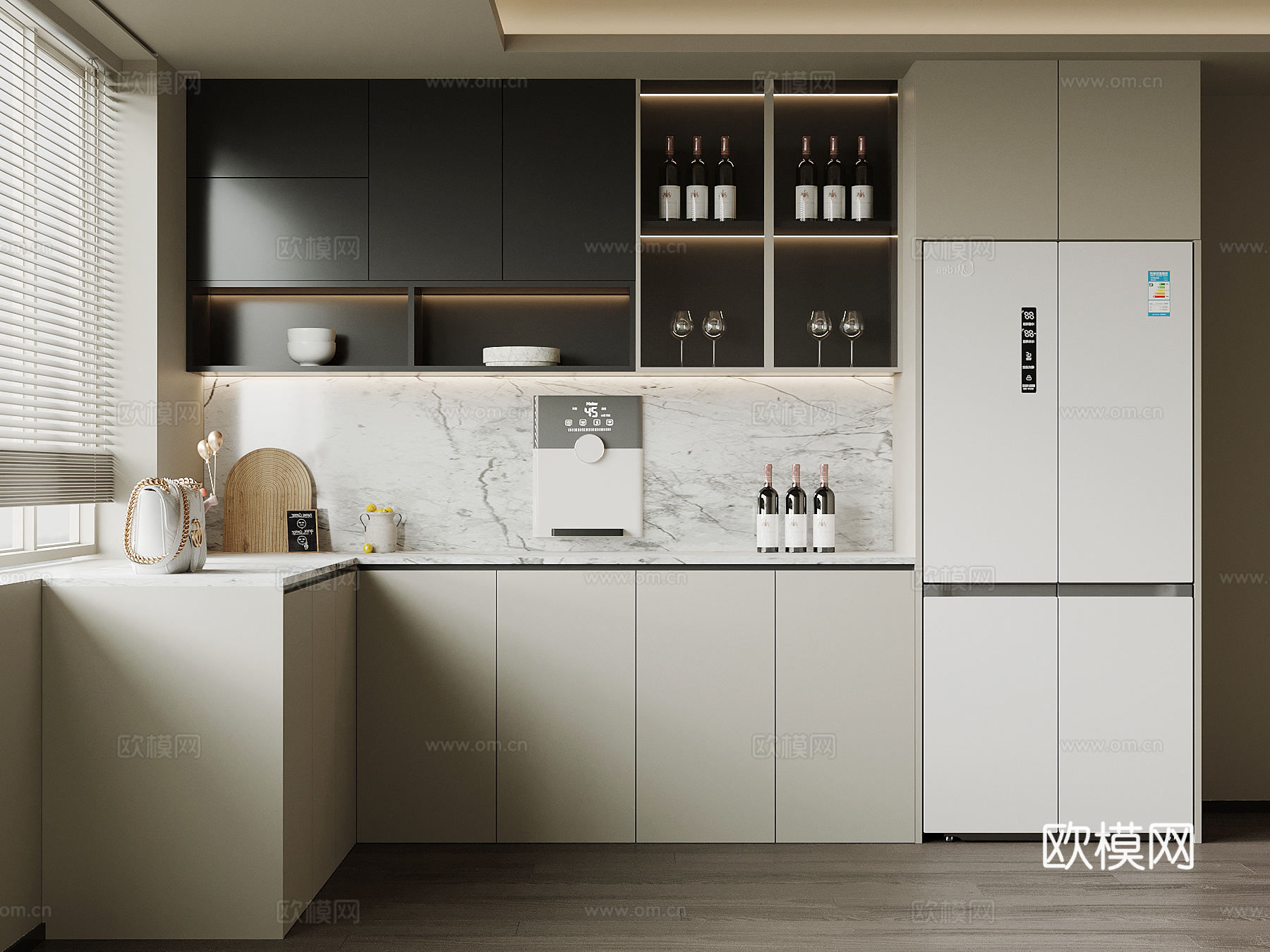 现代橱柜 餐边柜3d模型下载