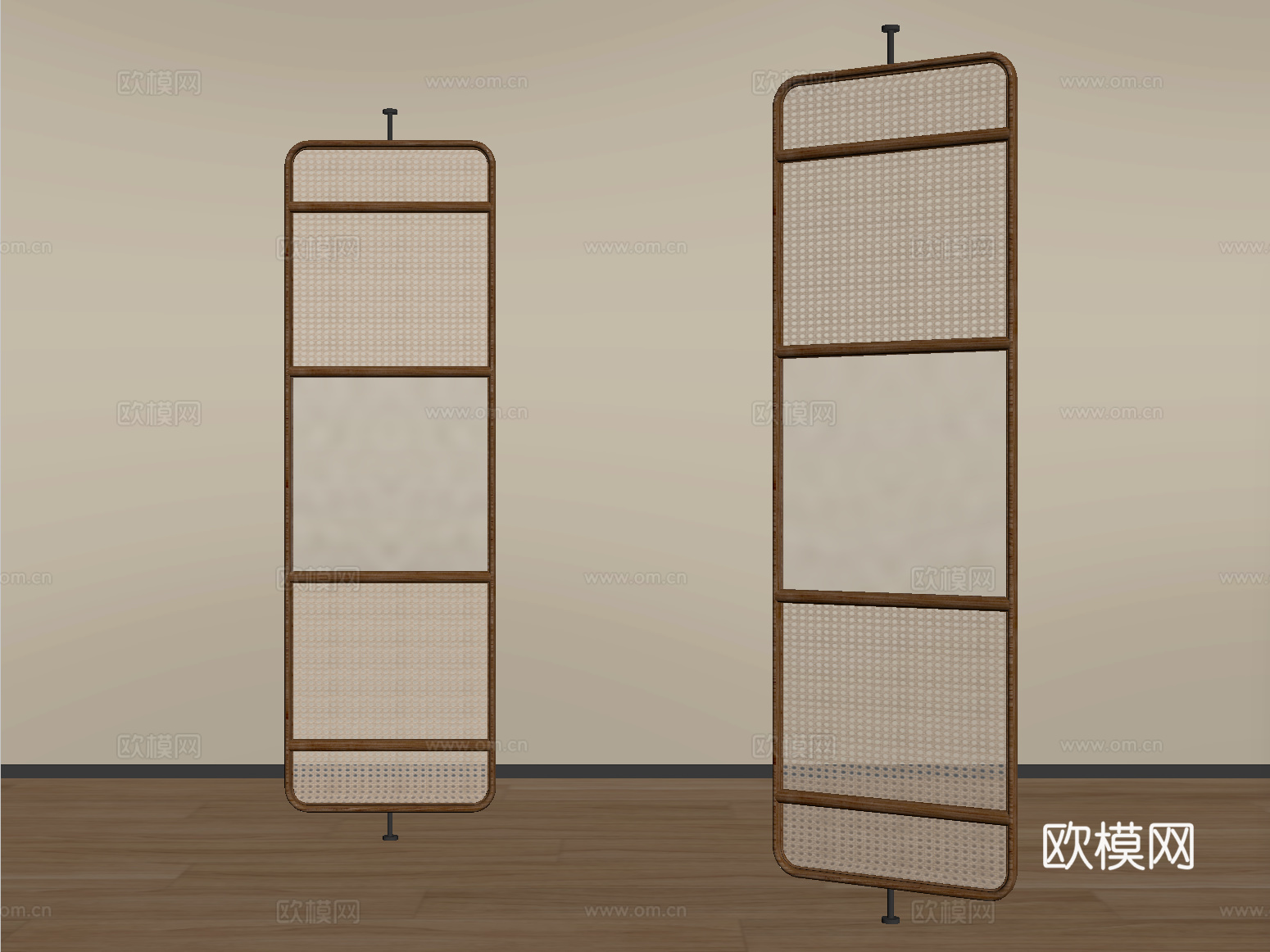 侘寂风屏风隔断su模型