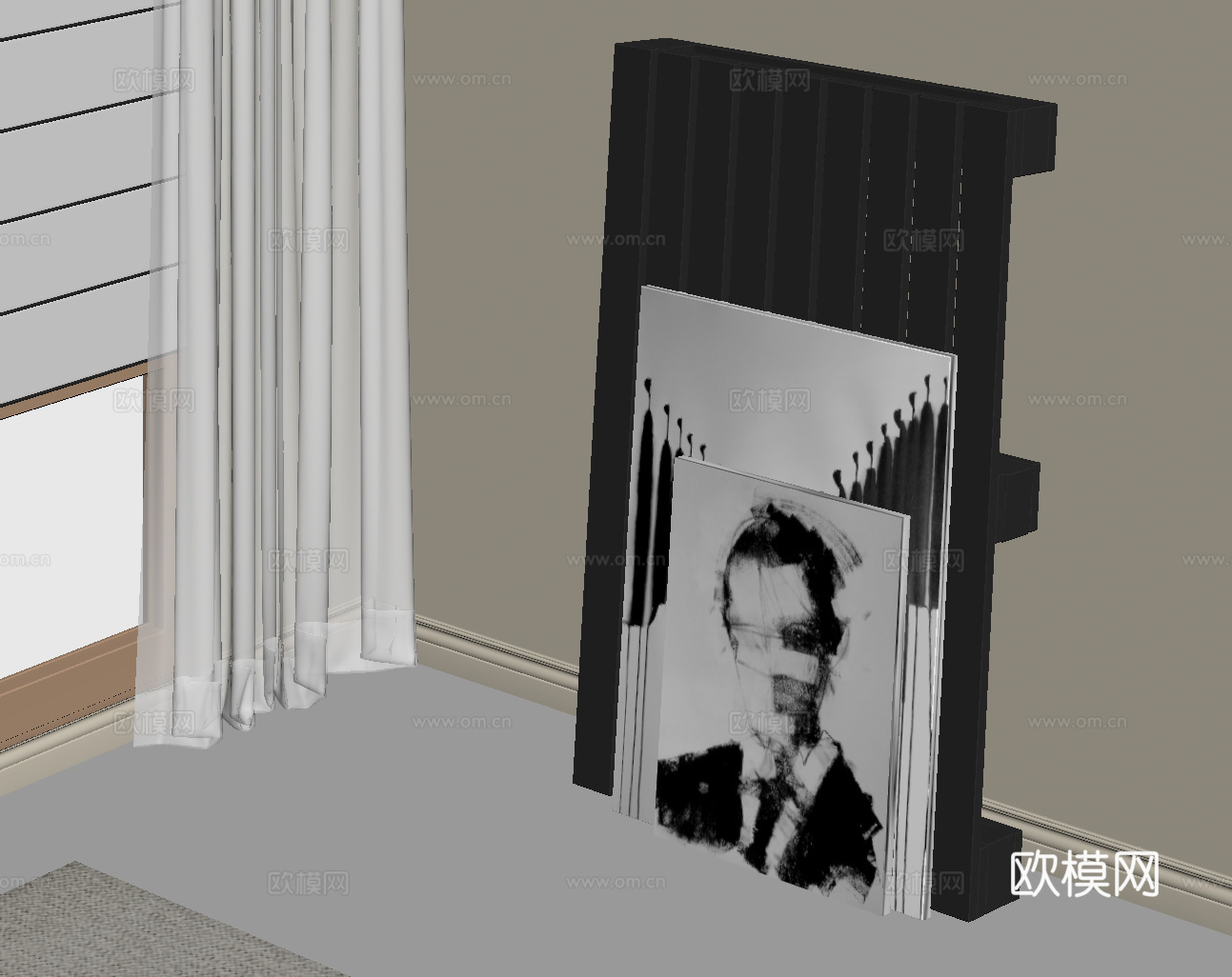 现代挂画 装饰画su模型