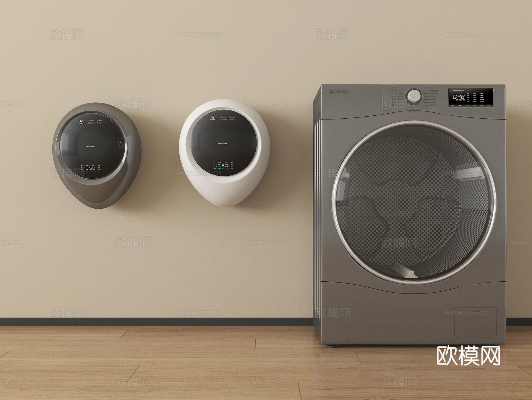 现代洗衣机 壁挂式洗衣机3d模型下载