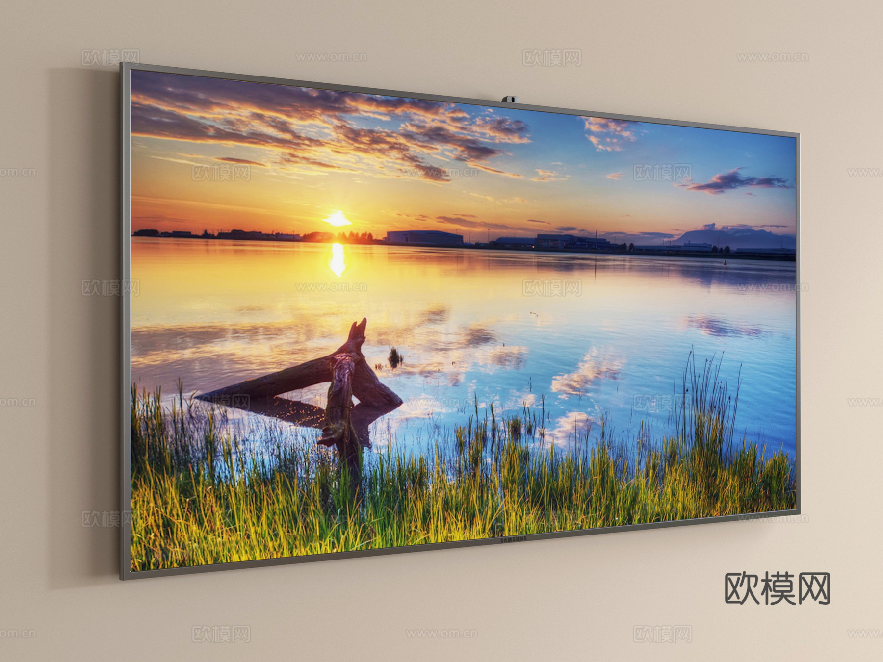 现代电视机 智能电视 壁挂电视su模型