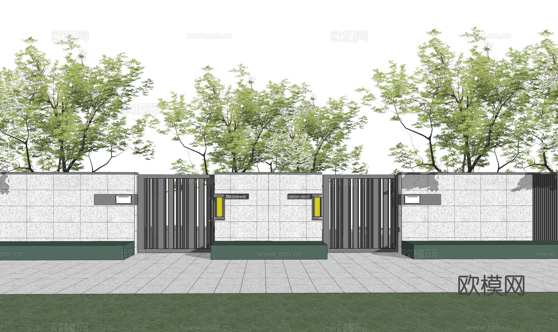 造景 水景 门 微景观 室内造景 屋顶花园 庭院门 庭院灯su模型