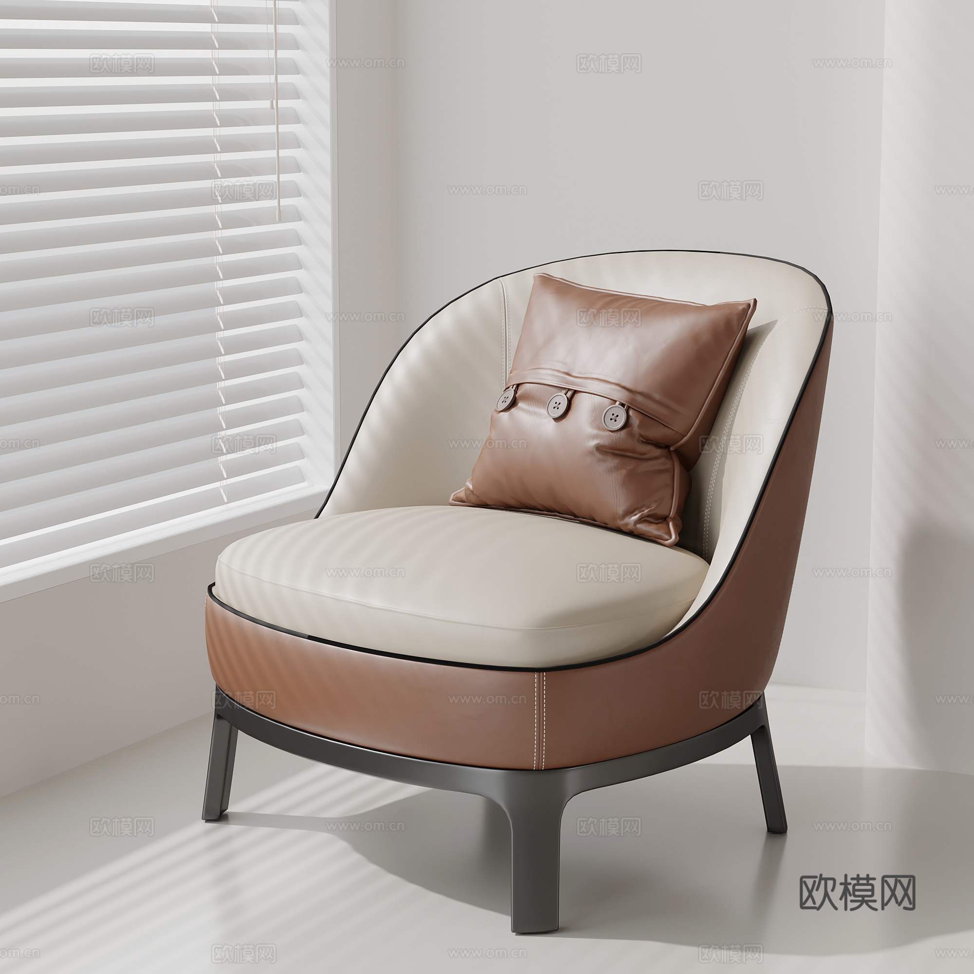 现代意式休闲椅 休闲沙发 单人沙发su模型