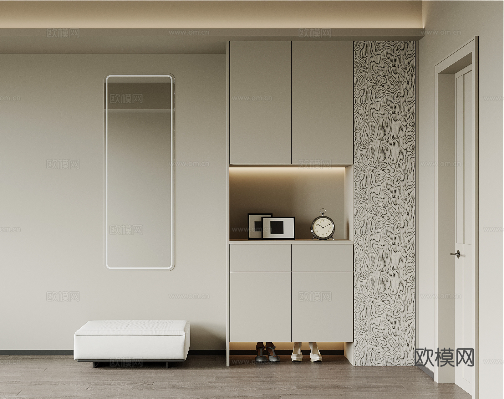 现代鞋柜 入户玄关柜su模型