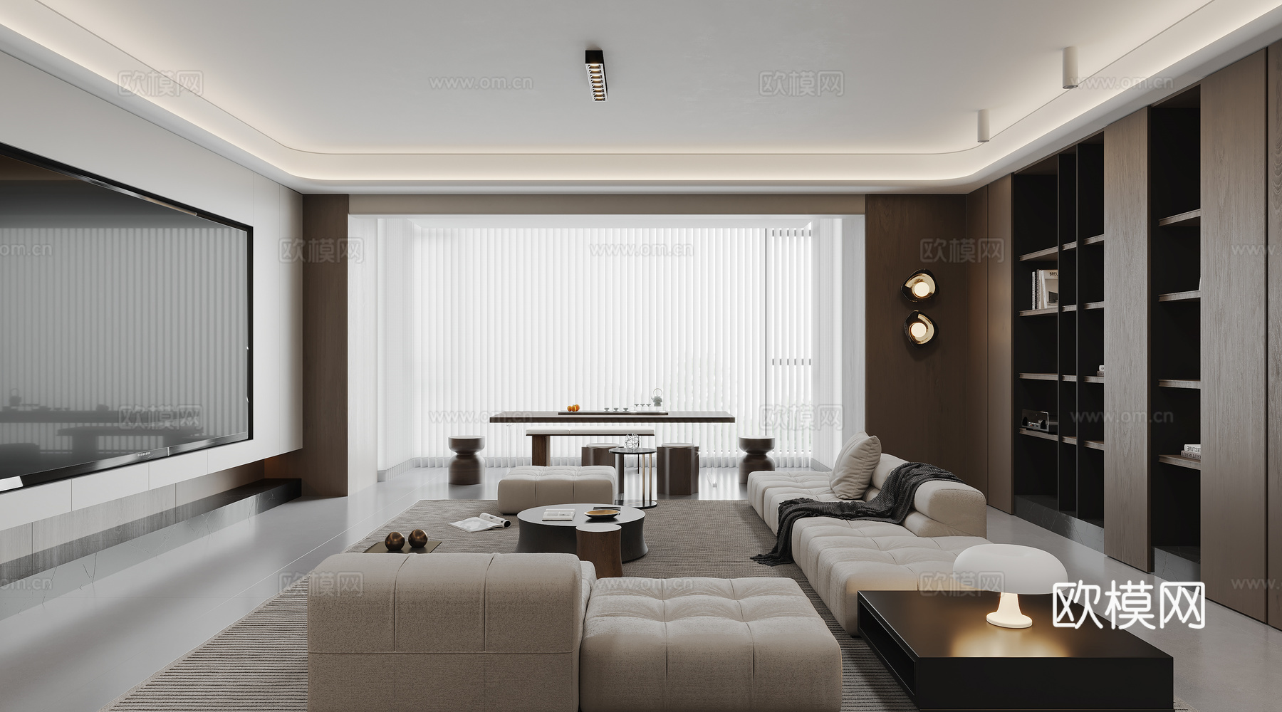 轻奢意式 样板间 最新全套施工图 效果图合集cad施工图