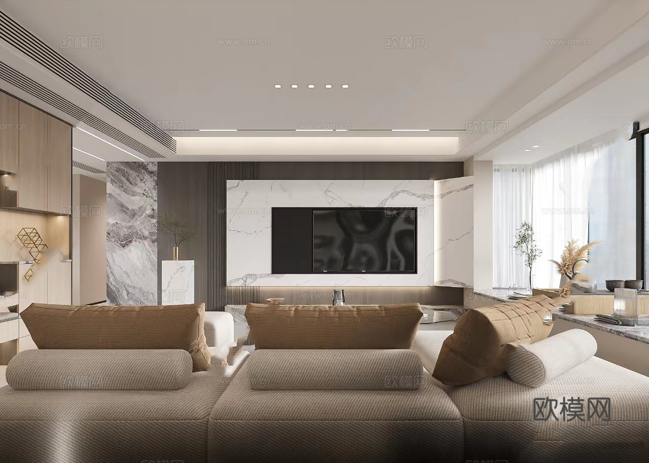 轻奢意式 样板间 最新全套施工图 效果图合集cad施工图