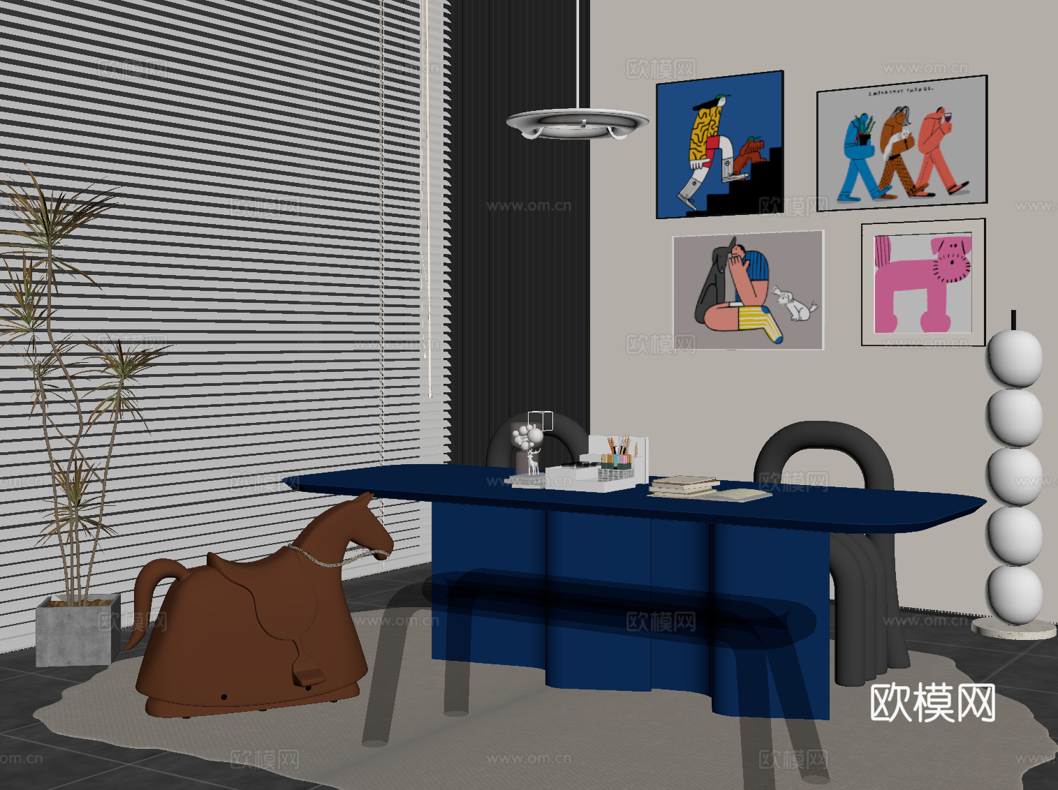 多巴胺书桌 写字桌su模型