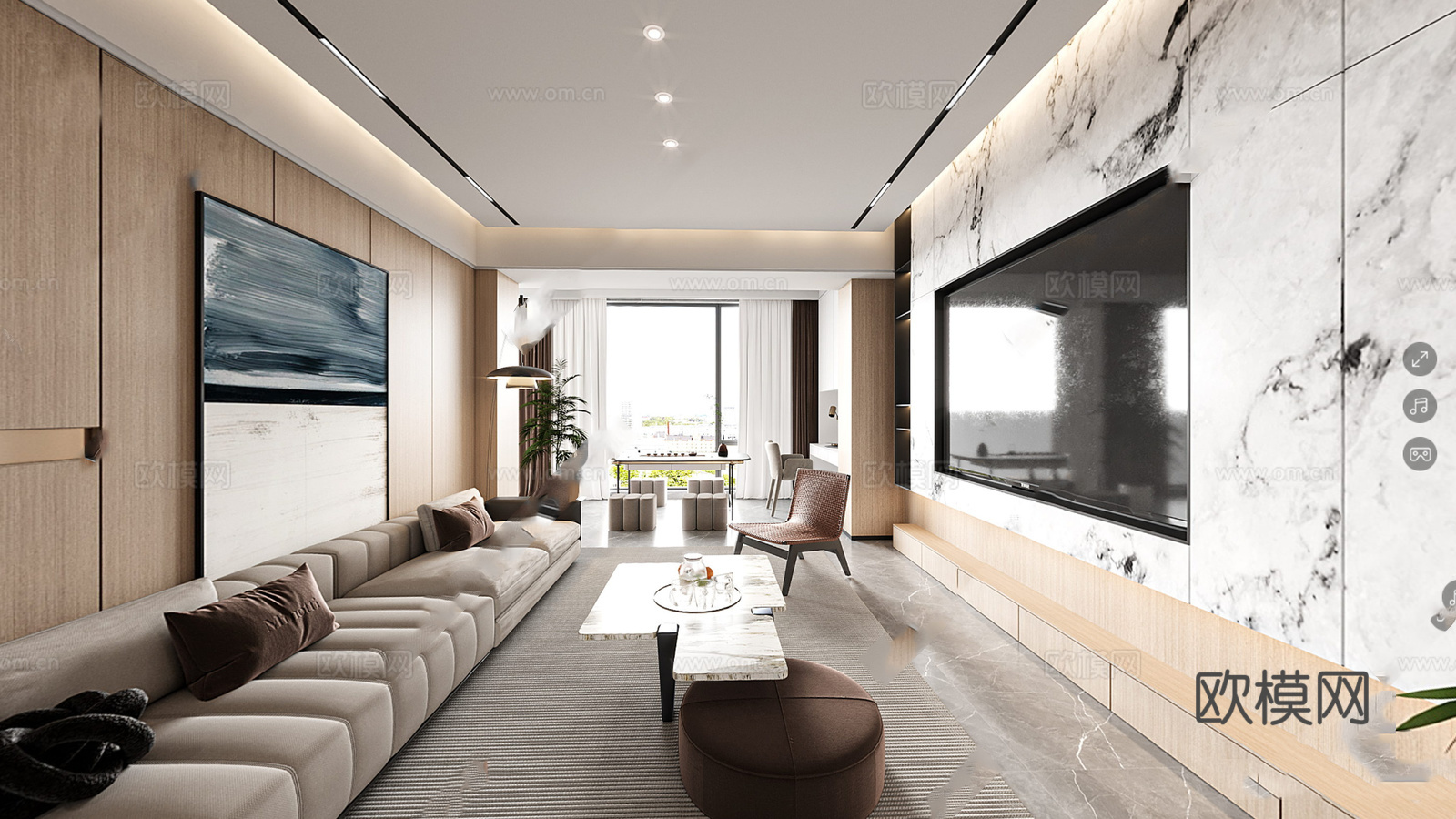 轻奢意式 样板间 最新全套施工图 效果图合集cad施工图