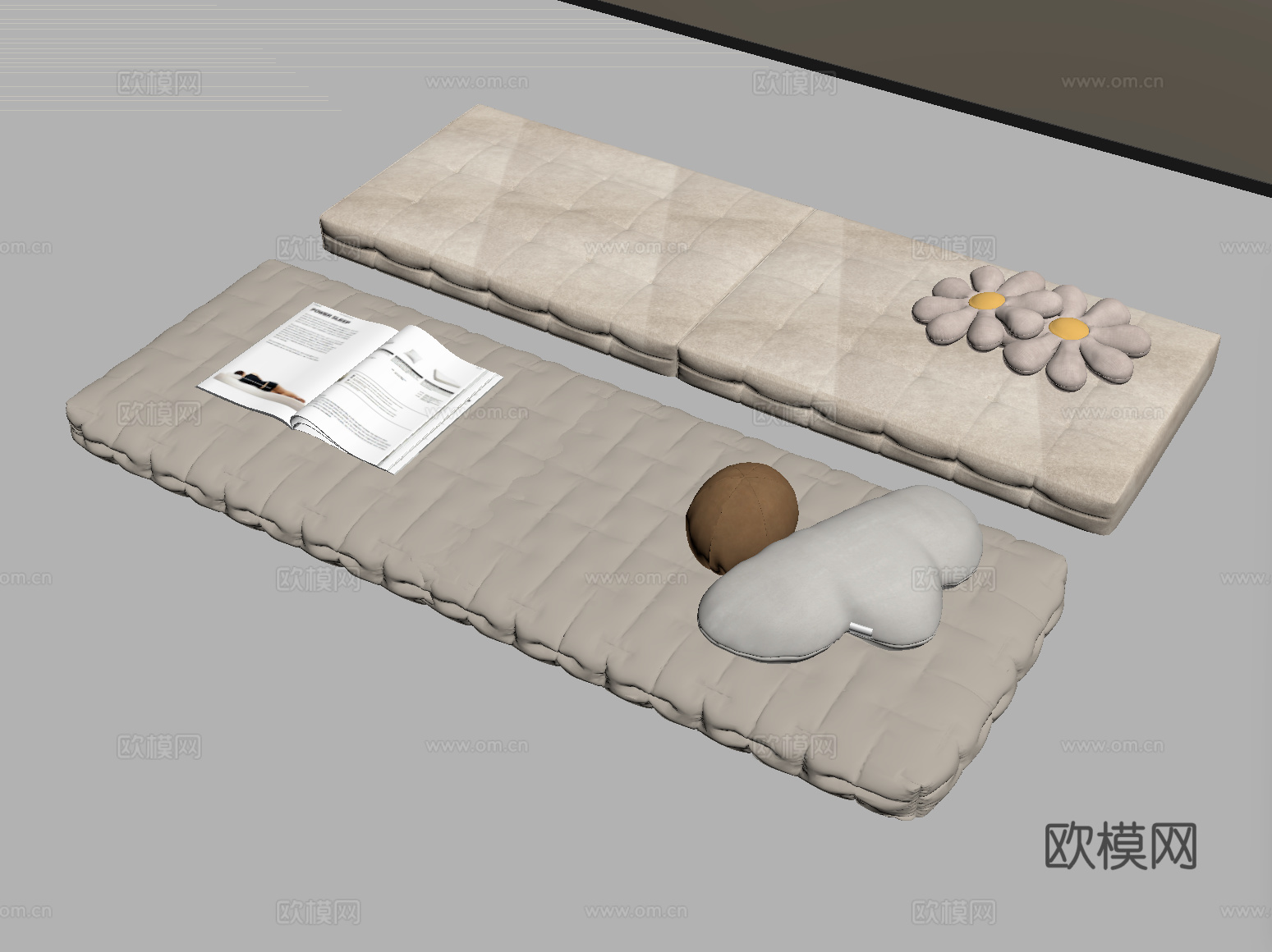 现代坐垫 沙发坐垫 飘窗垫 抱枕su模型
