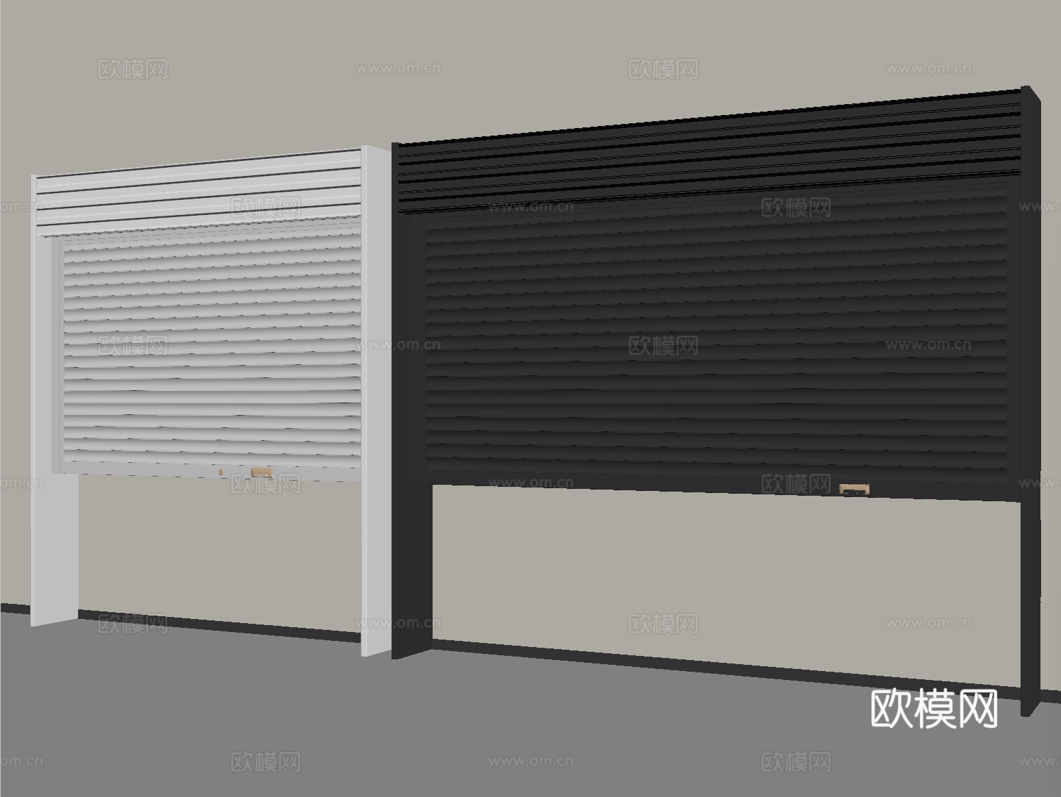 现代卷帘门 卷闸门 车库门 仓库门 防盗门su模型