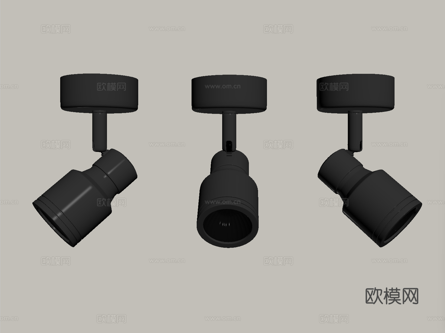 现代筒灯射灯 明装筒灯射灯su模型