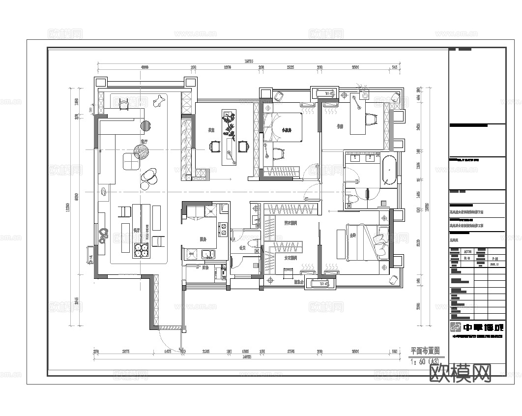 轻奢意式 样板间 最新全套施工图 效果图合集cad施工图