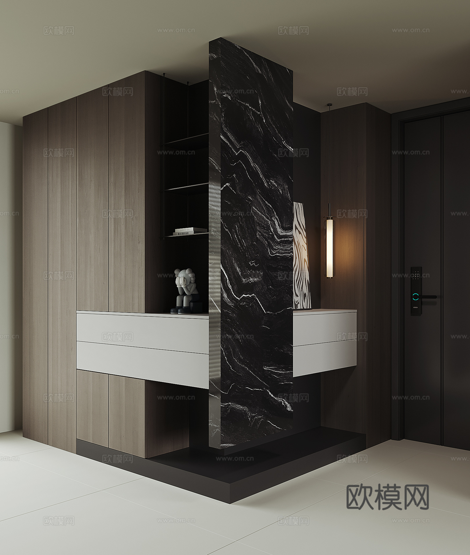 现代入户鞋柜su模型