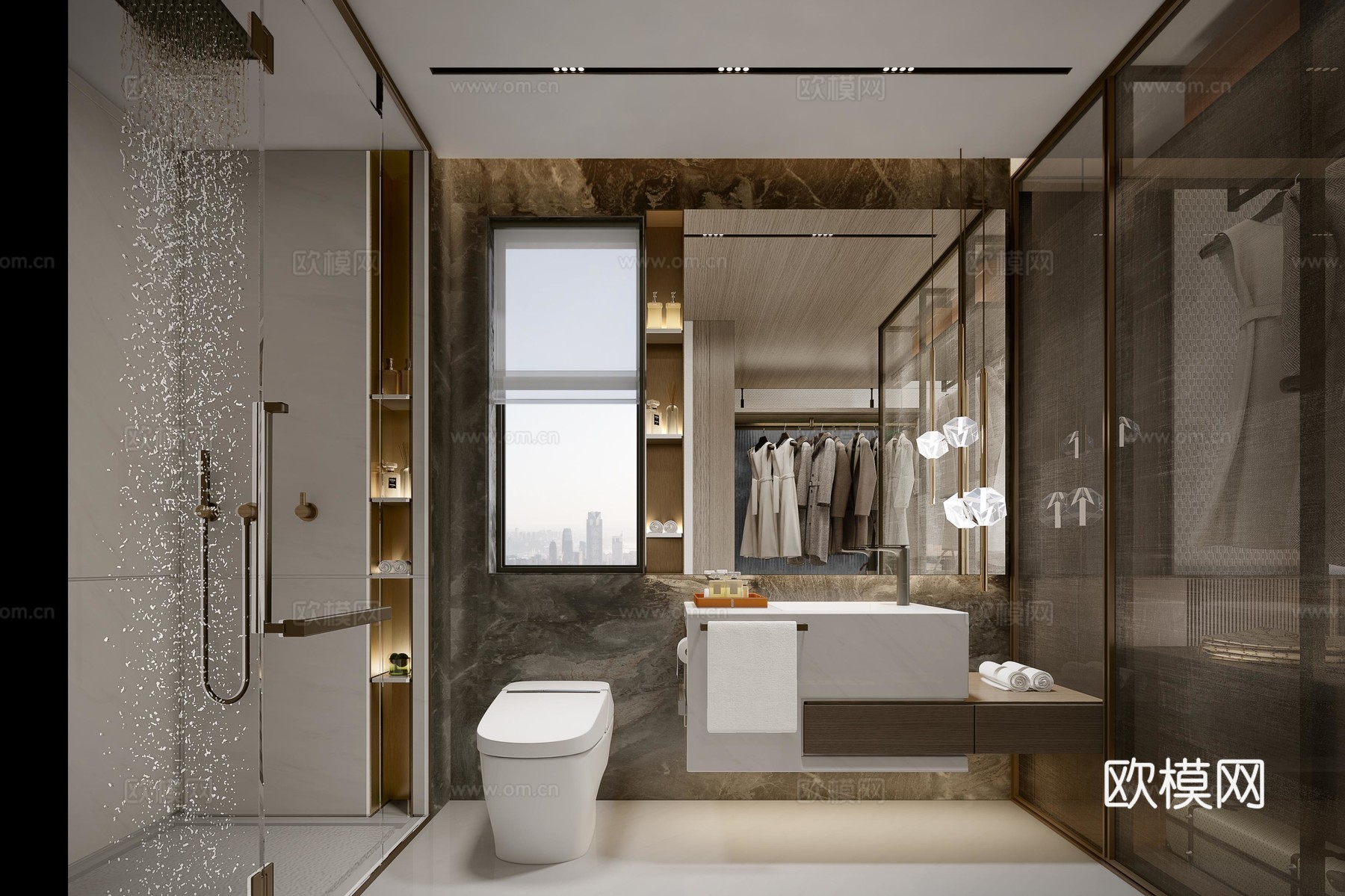 轻奢大平层 样板间 最新全套施工图 效果图合集cad施工图