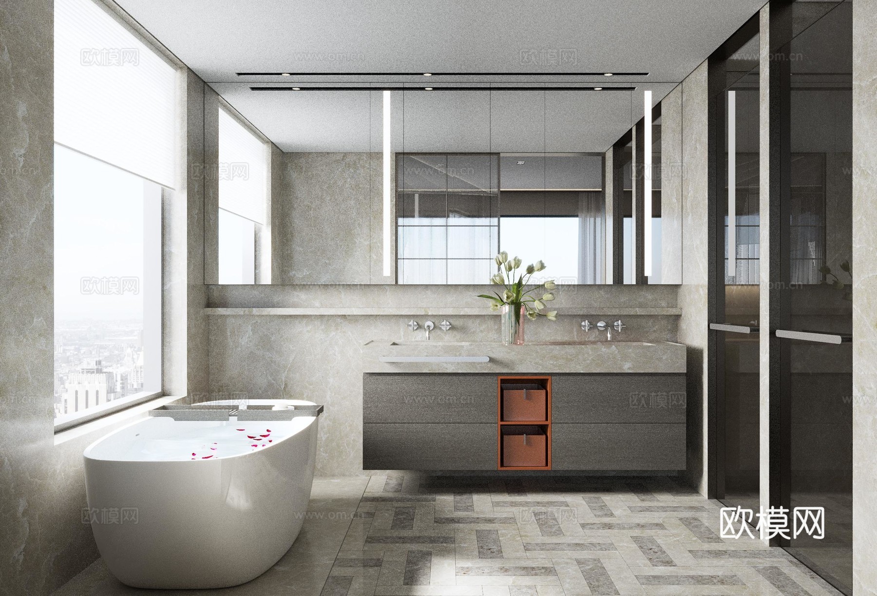 轻奢大平层 样板间 最新全套施工图 效果图合集cad施工图