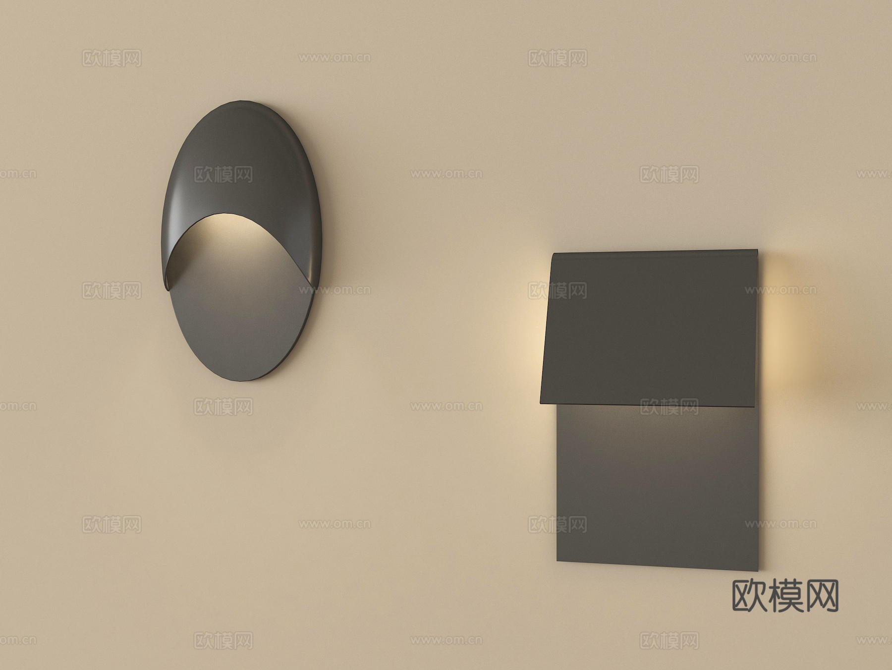现代壁灯 金属壁灯 氛围灯su模型