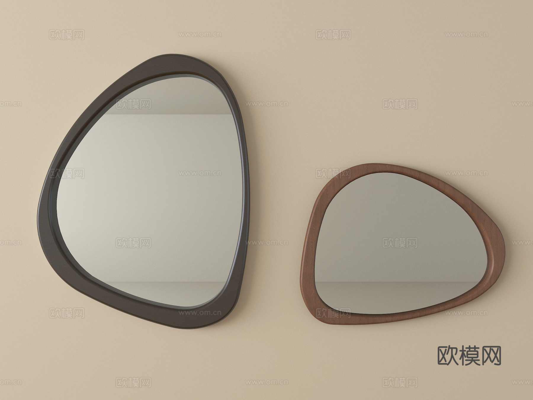 中古风镜子 化妆镜 装饰镜 异形镜su模型