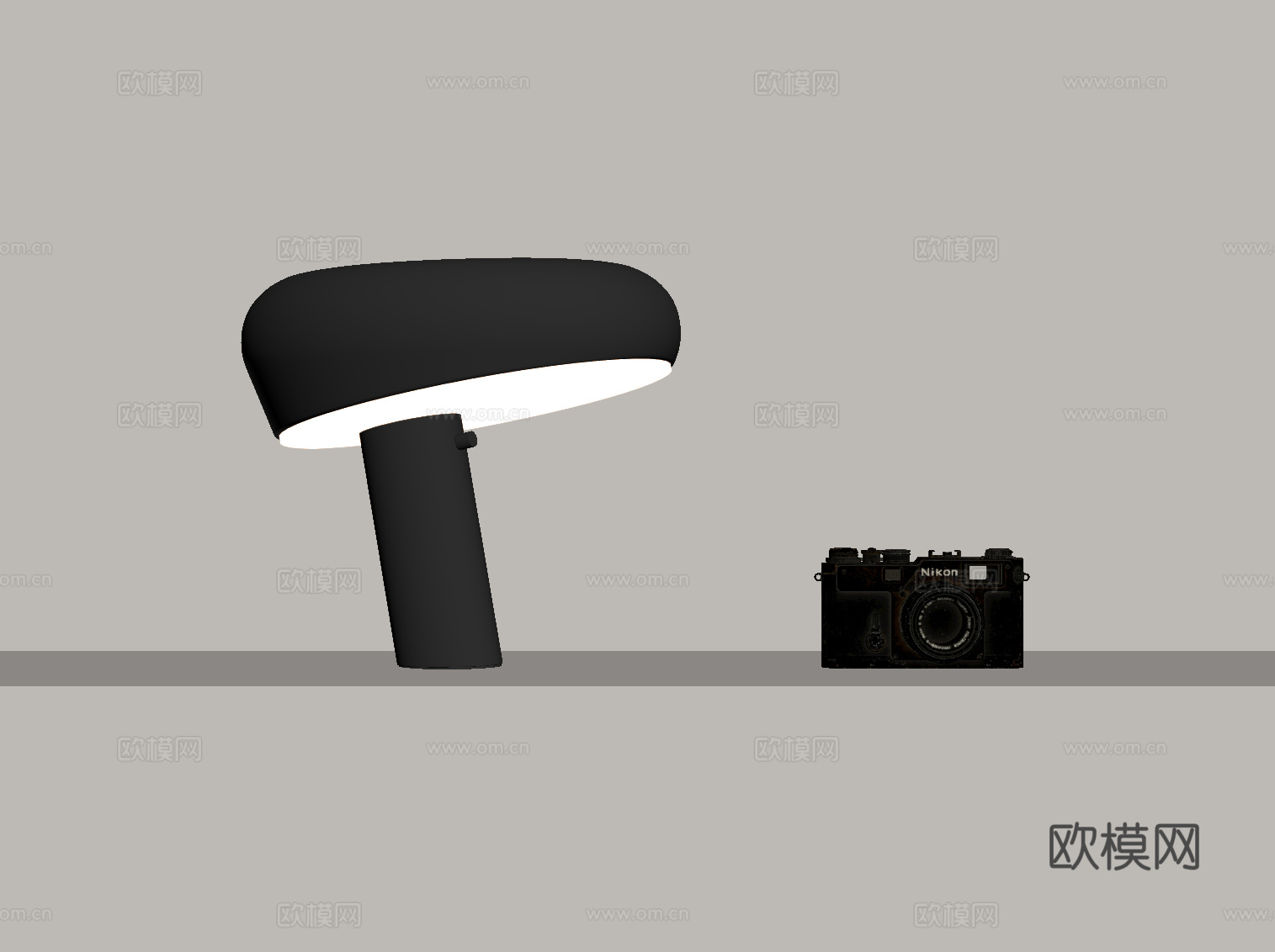 现代极简台灯su模型