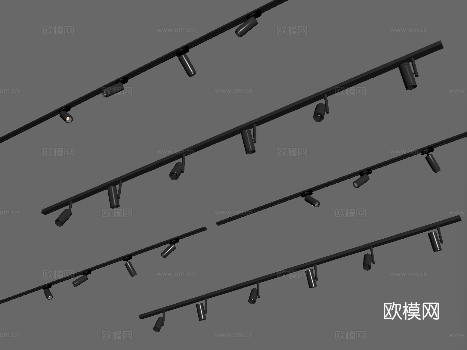 现代筒灯射灯 轨道筒灯射灯 明装筒灯射灯su模型