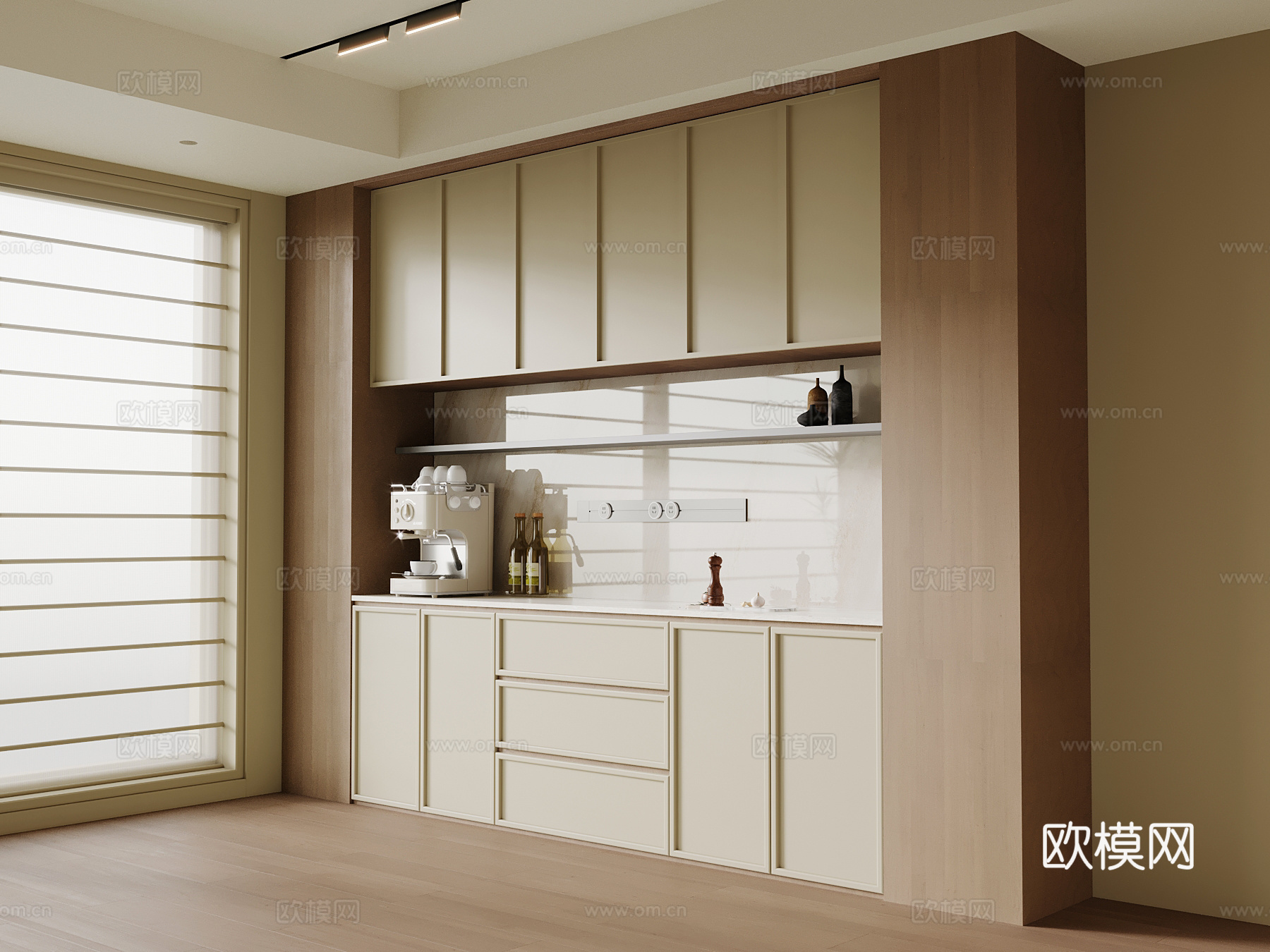 中古风餐边柜su模型