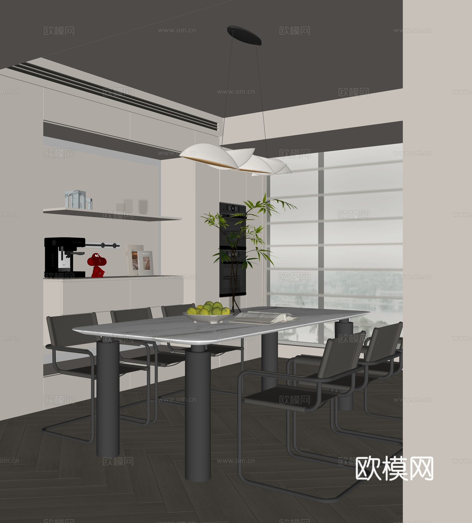 现代家居餐厅su模型