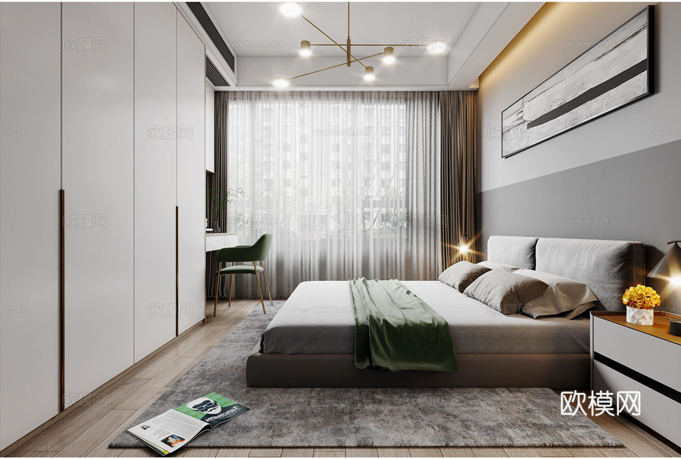 轻奢大平层 样板间 最新全套施工图 效果图合集cad施工图