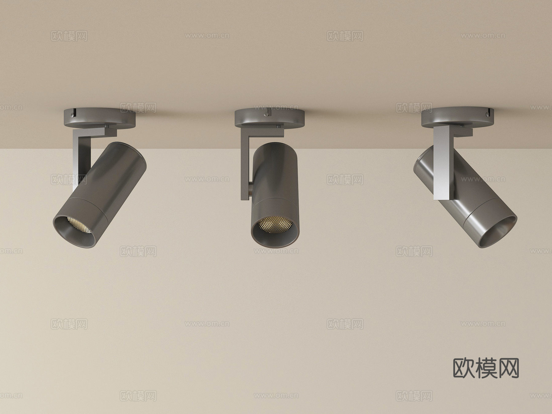 现代筒灯射灯 明装筒灯射灯su模型