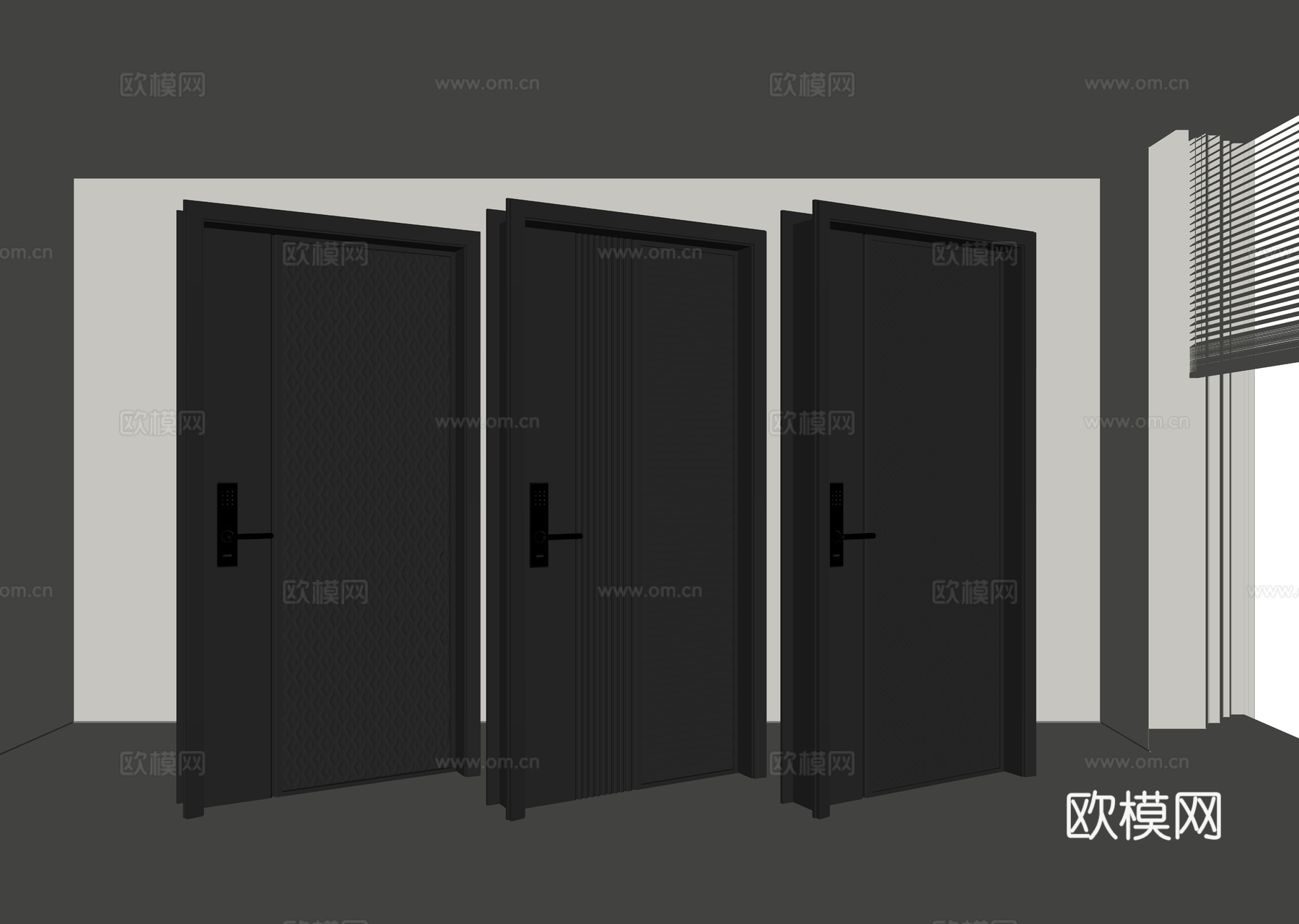 现代入户大门su模型