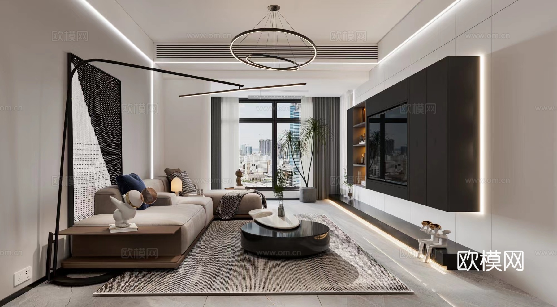 轻奢意式 样板间 最新全套施工图 效果图合集cad施工图