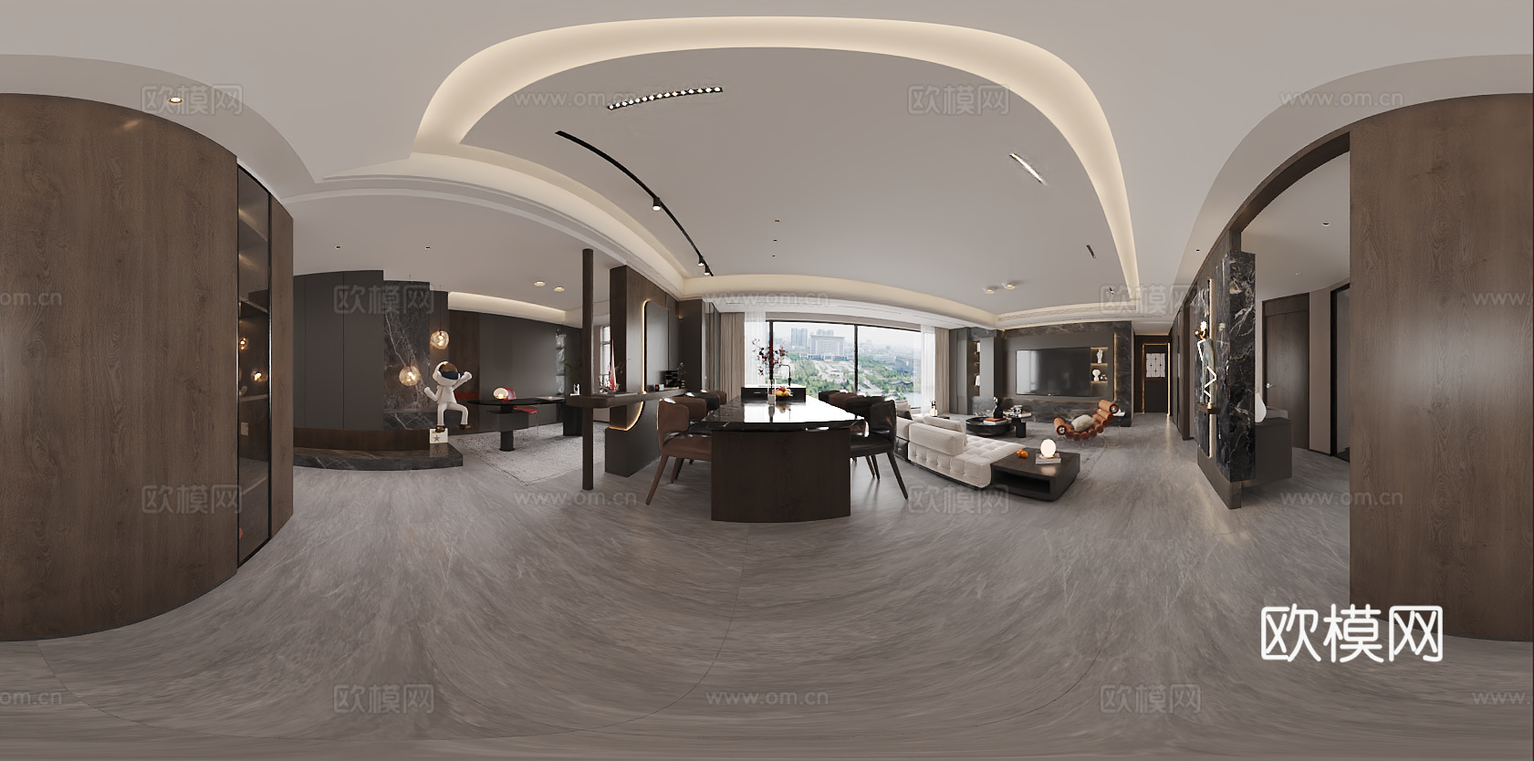 轻奢意式大平层 样板间 最新全套施工图 效果图合集cad施工图