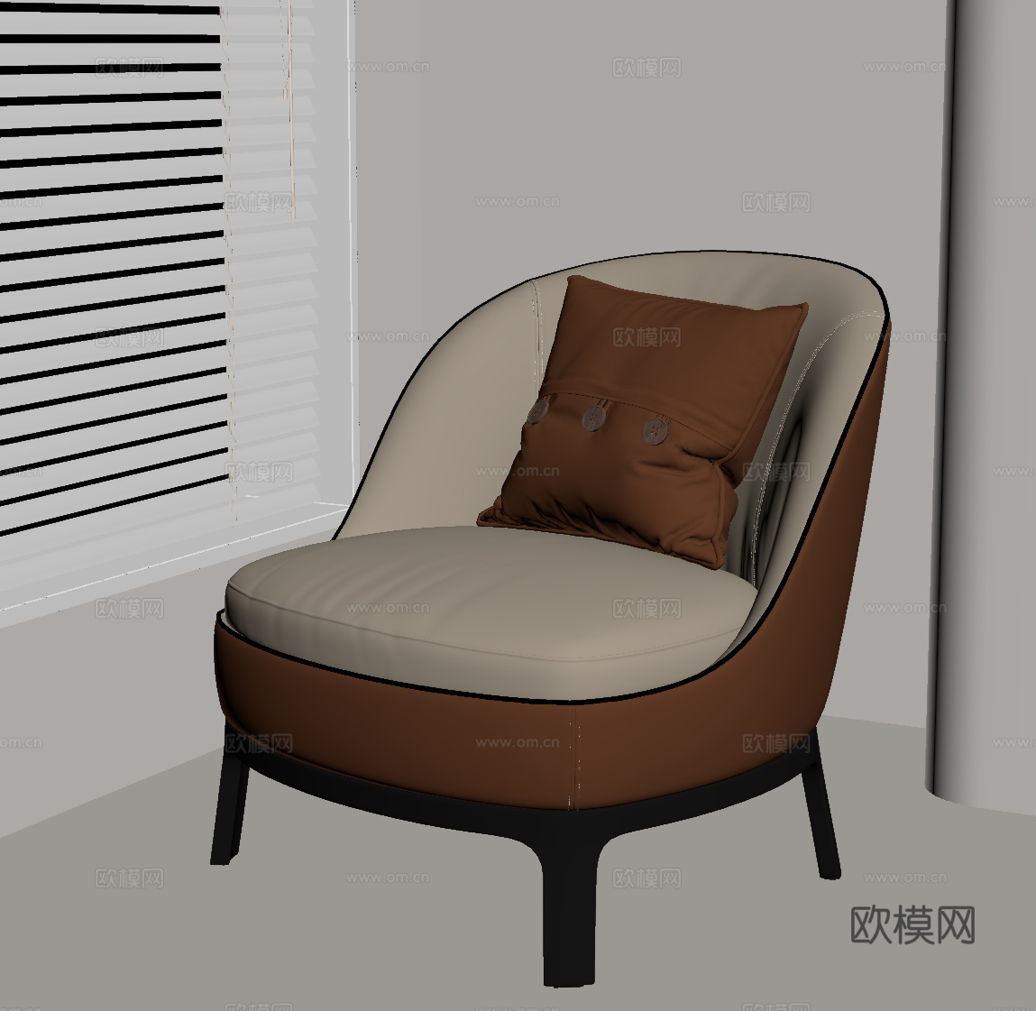 现代意式休闲椅 休闲沙发 单人沙发su模型