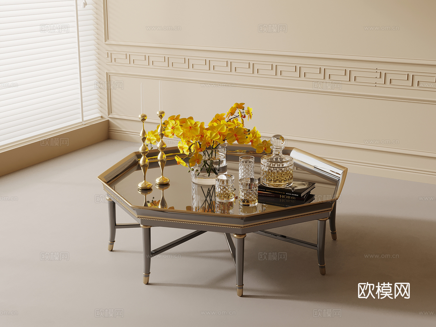 法式复古风茶几 子母几su模型