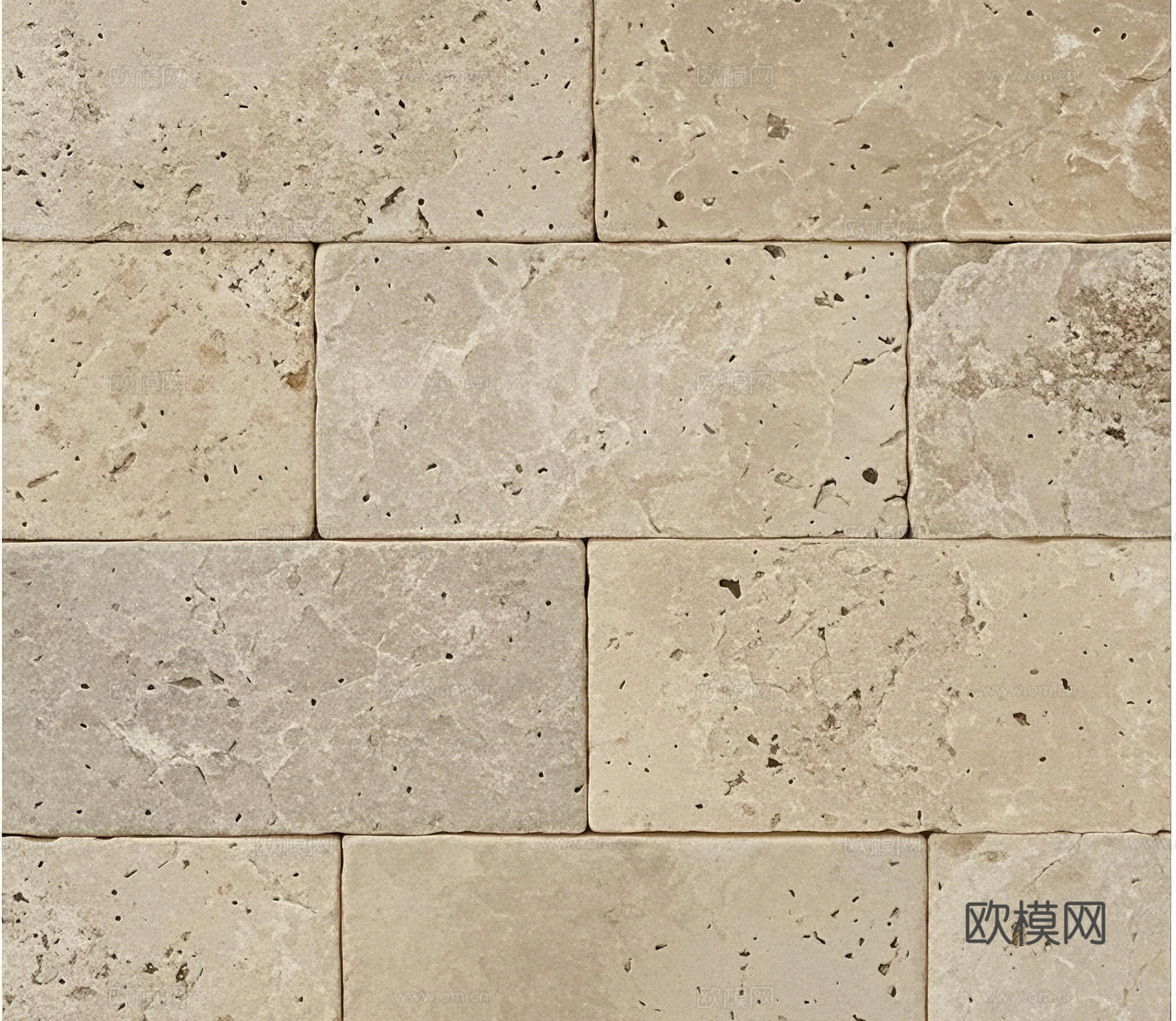 做旧外墙错拼浅色砖