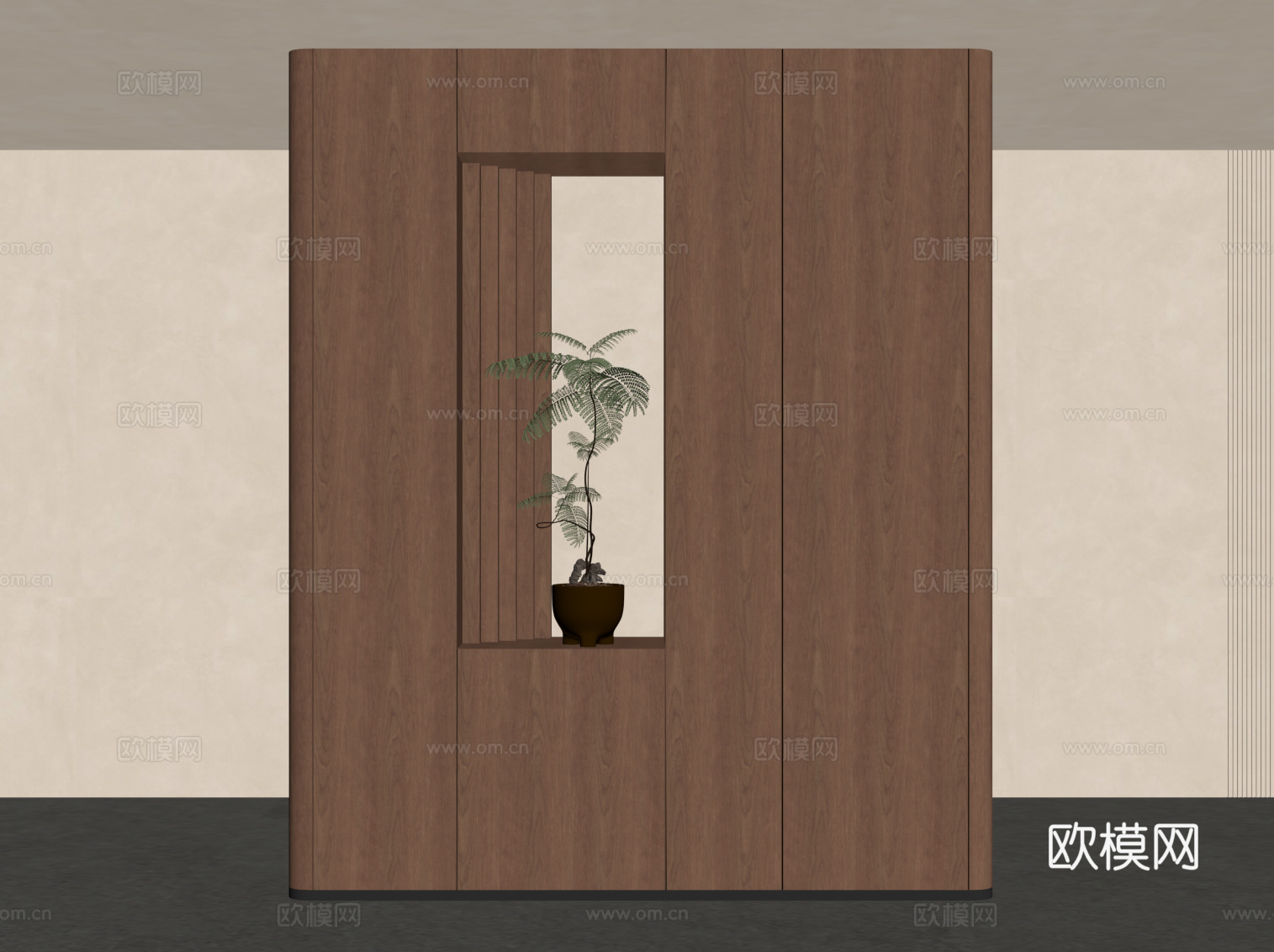 新中式玄关su模型