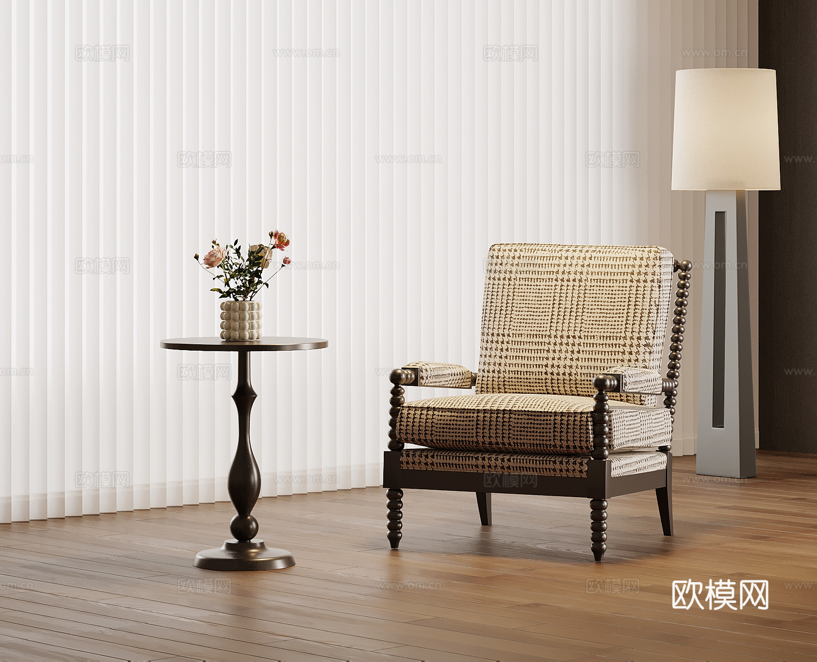 法式休闲椅 沙发椅su模型