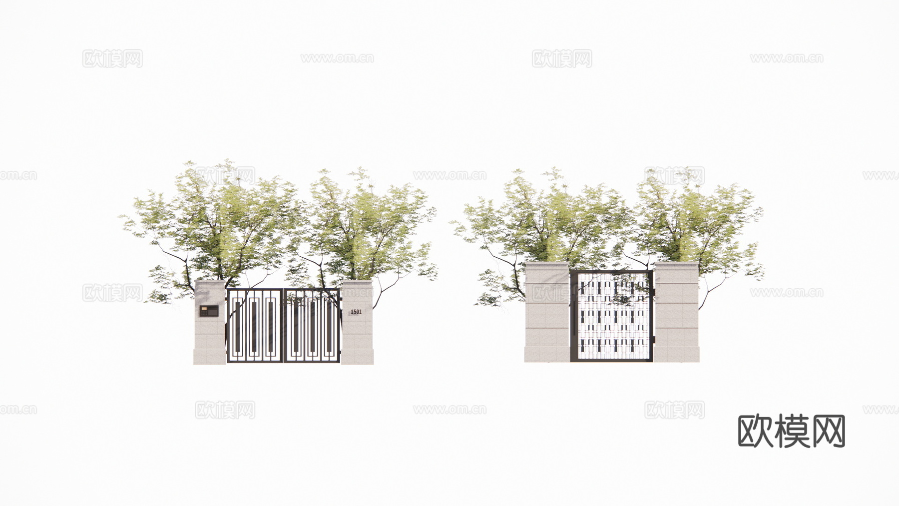 造景 水景 门 微景观 室内造景 屋顶花园 庭院门 庭院灯su模型