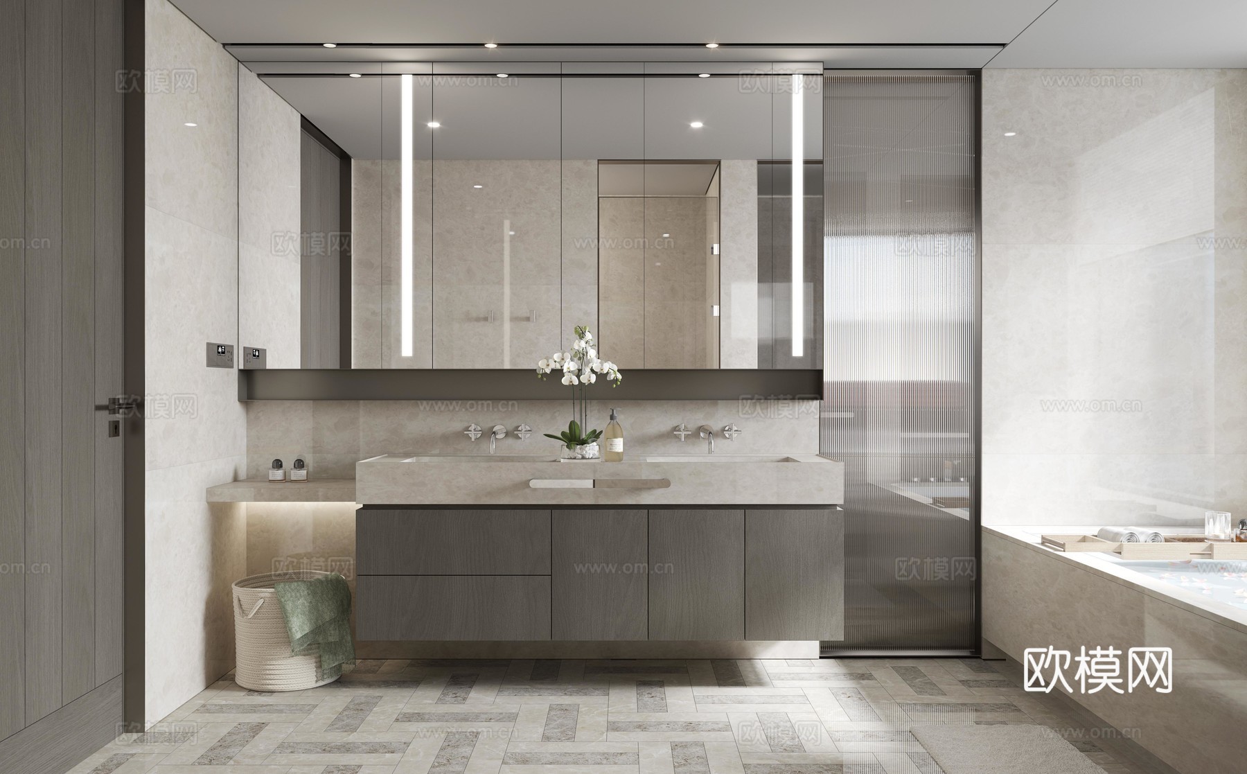 轻奢大平层 样板间 最新全套施工图 效果图合集cad施工图