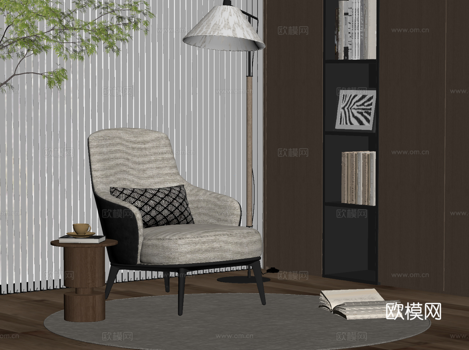 现代休闲椅su模型