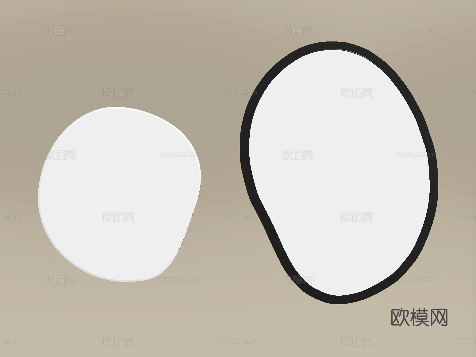 现代镜子 化妆镜 装饰镜 浴室镜su模型