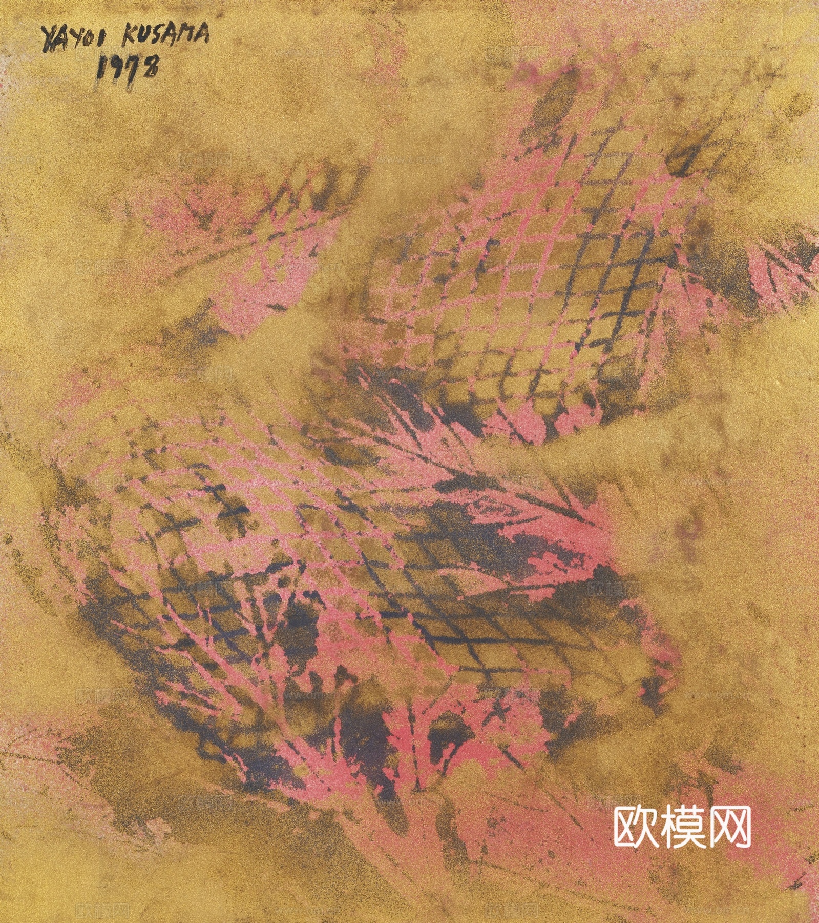 日本草间弥生绘画作品，抽象画，装饰画，艺术画，创意画，现代绘下载